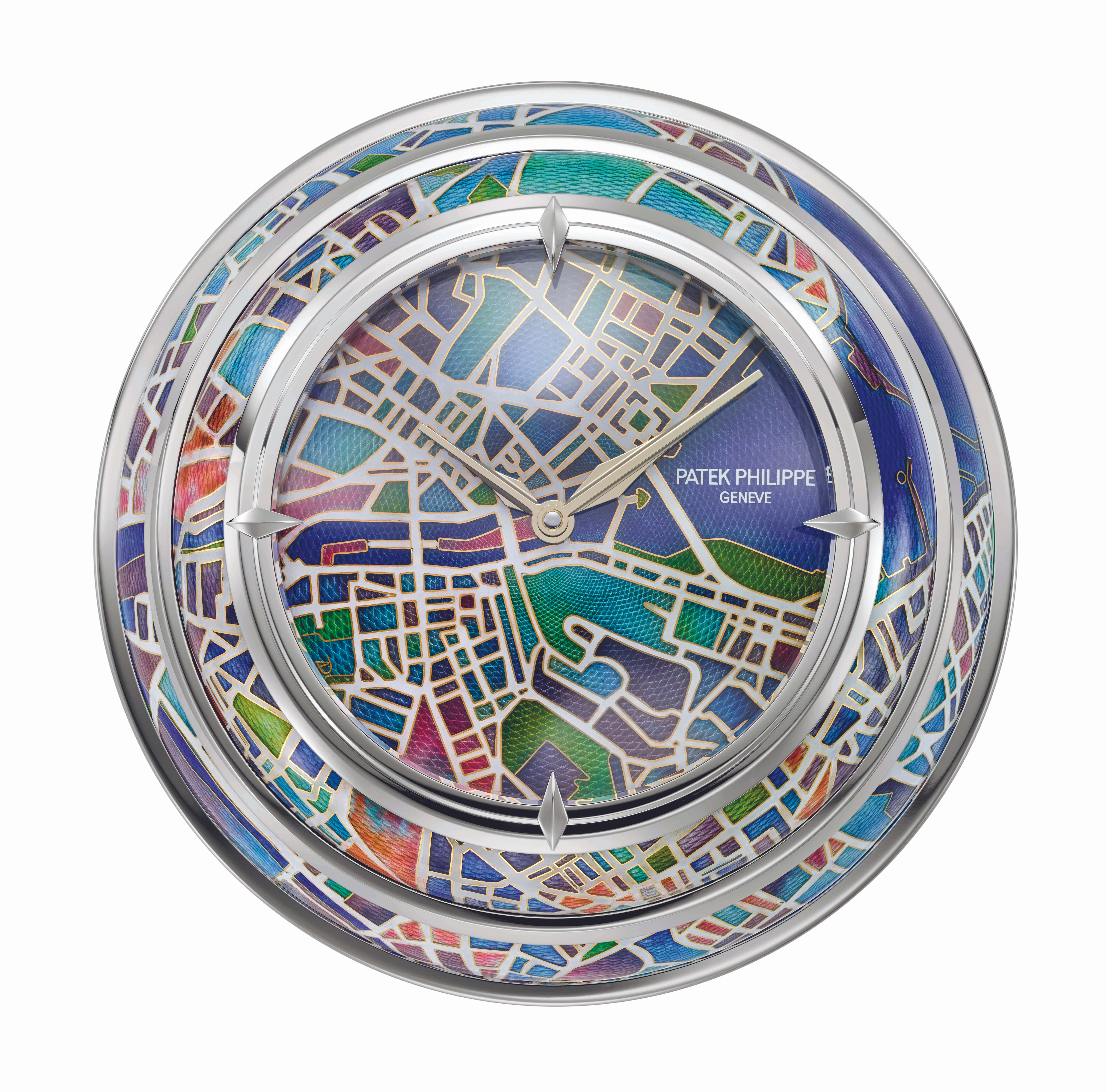 Patek Philippe, 25015M Geneva, enamel city map dial, 5K Desktop Wallpaper