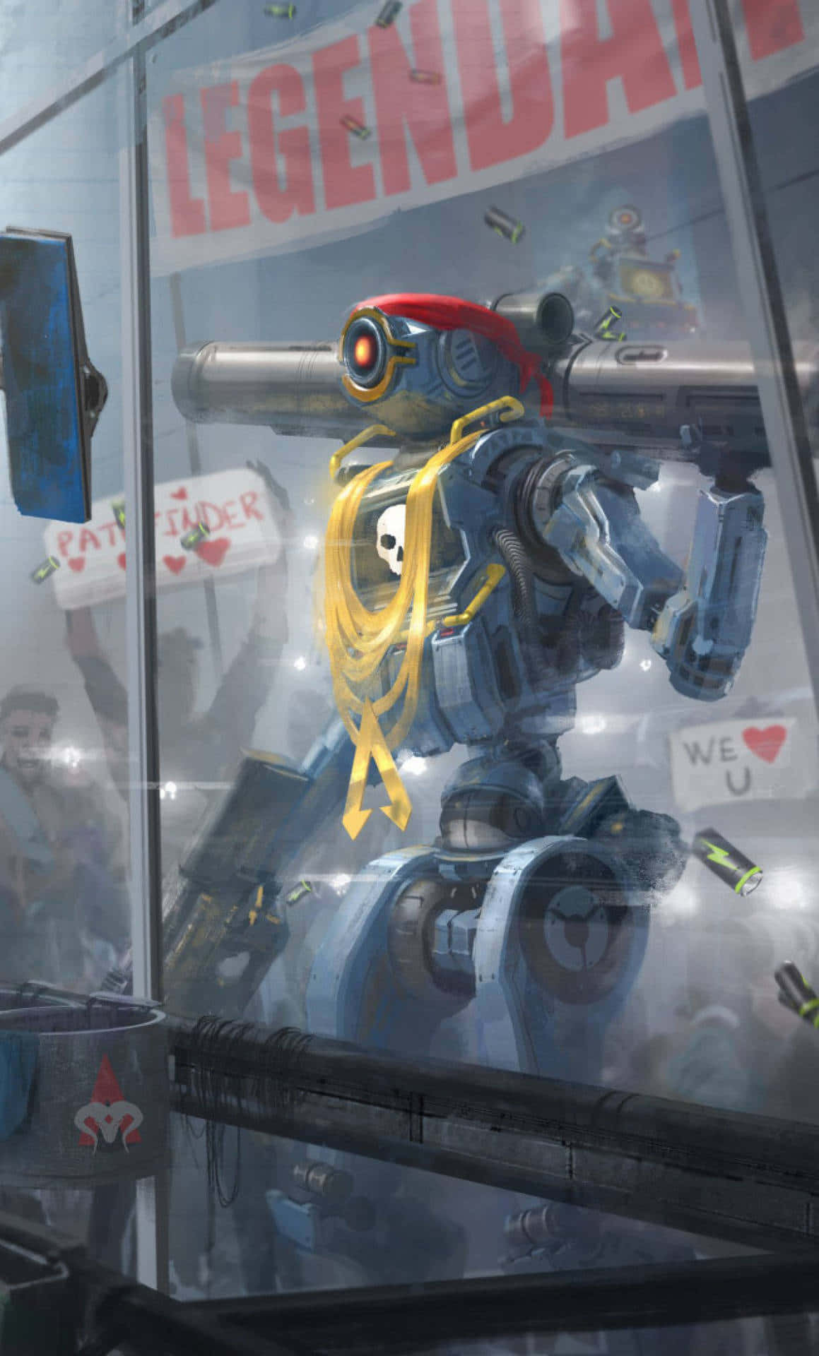 Pathfinder, Apex Legends, blue robot, Full HD Phone Wallpaper