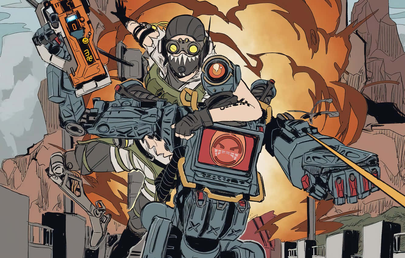 Pathfinder, Apex Legends, cyberpunk soldier, HD Desktop Wallpaper