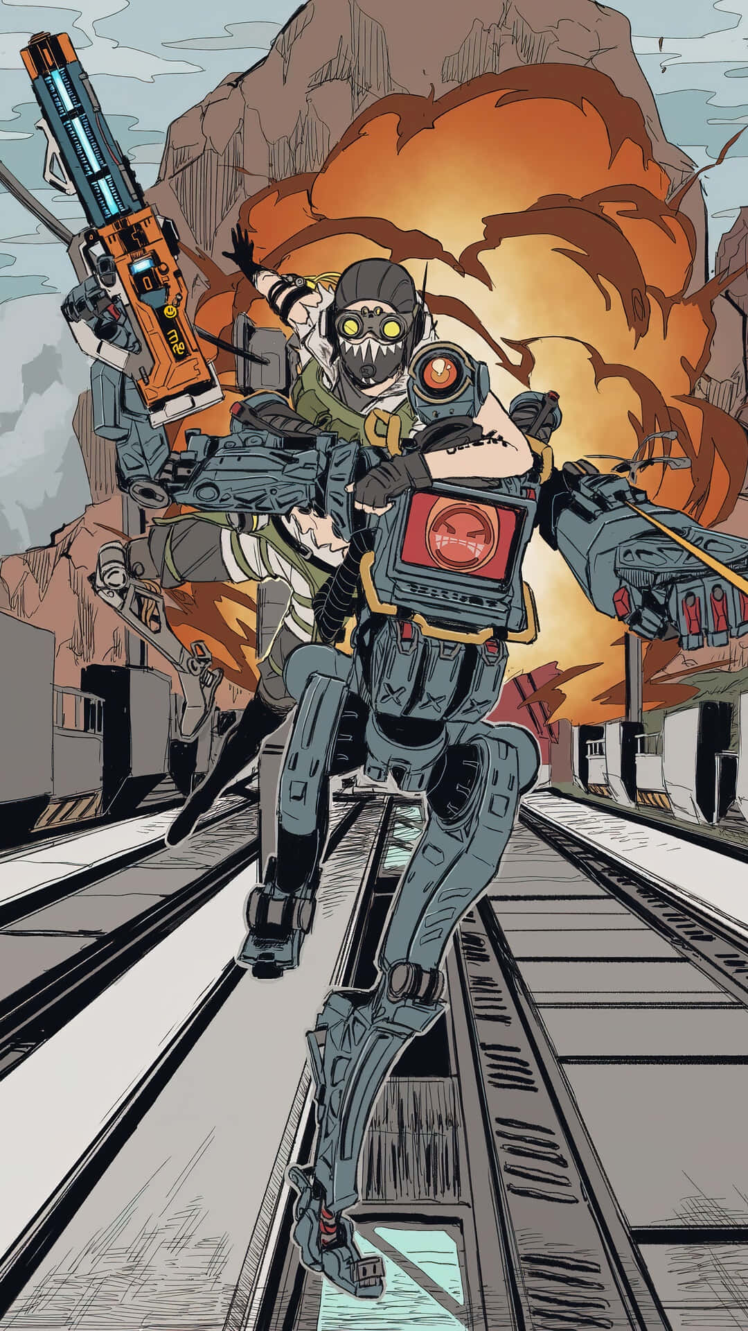 Pathfinder, Apex Legends, futuristic armor, Full HD Phone Wallpaper