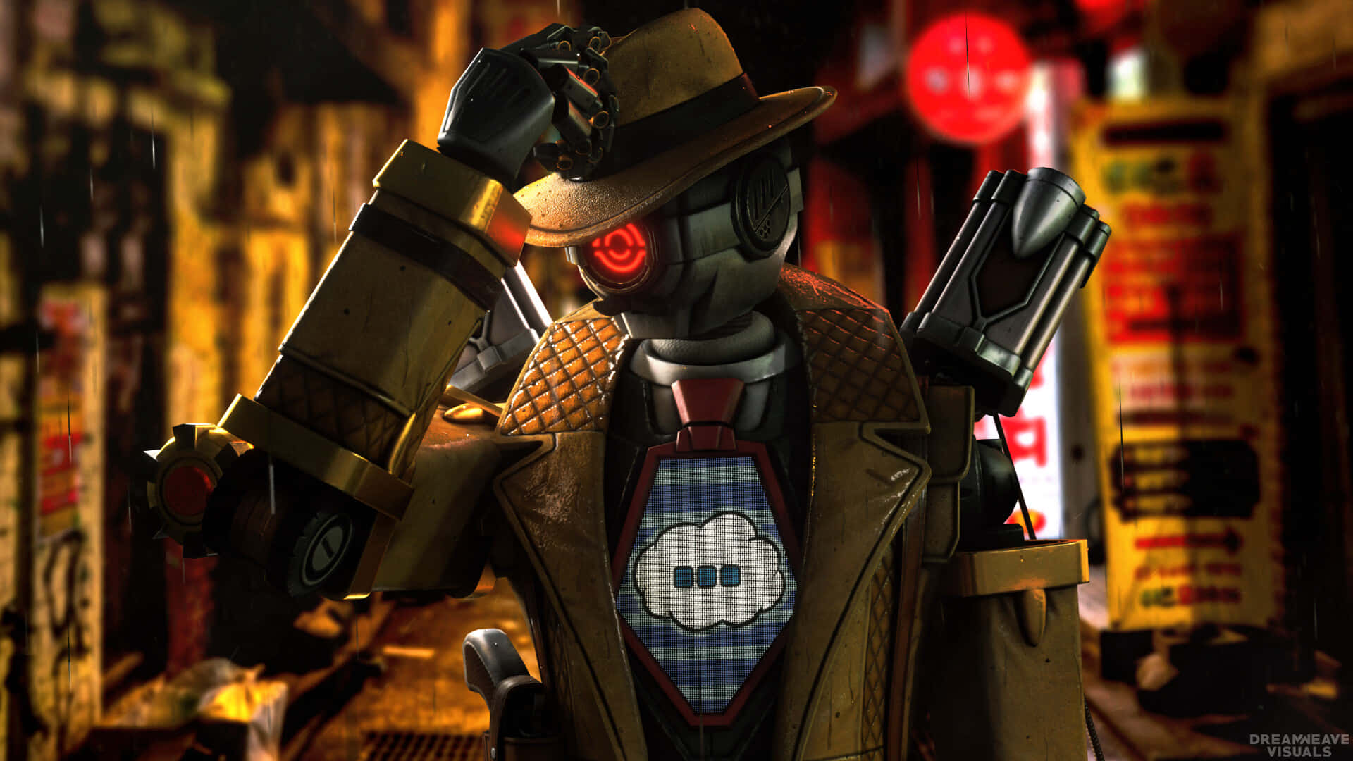 Pathfinder, Apex Legends, cyberpunk detective robot, Full HD Desktop Wallpaper