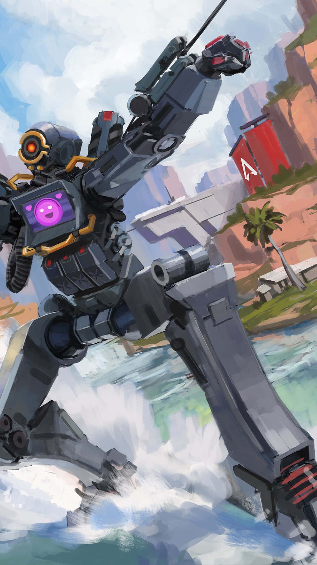 Pathfinder, Apex Legends, purple faceplate, Full HD Phone Wallpaper