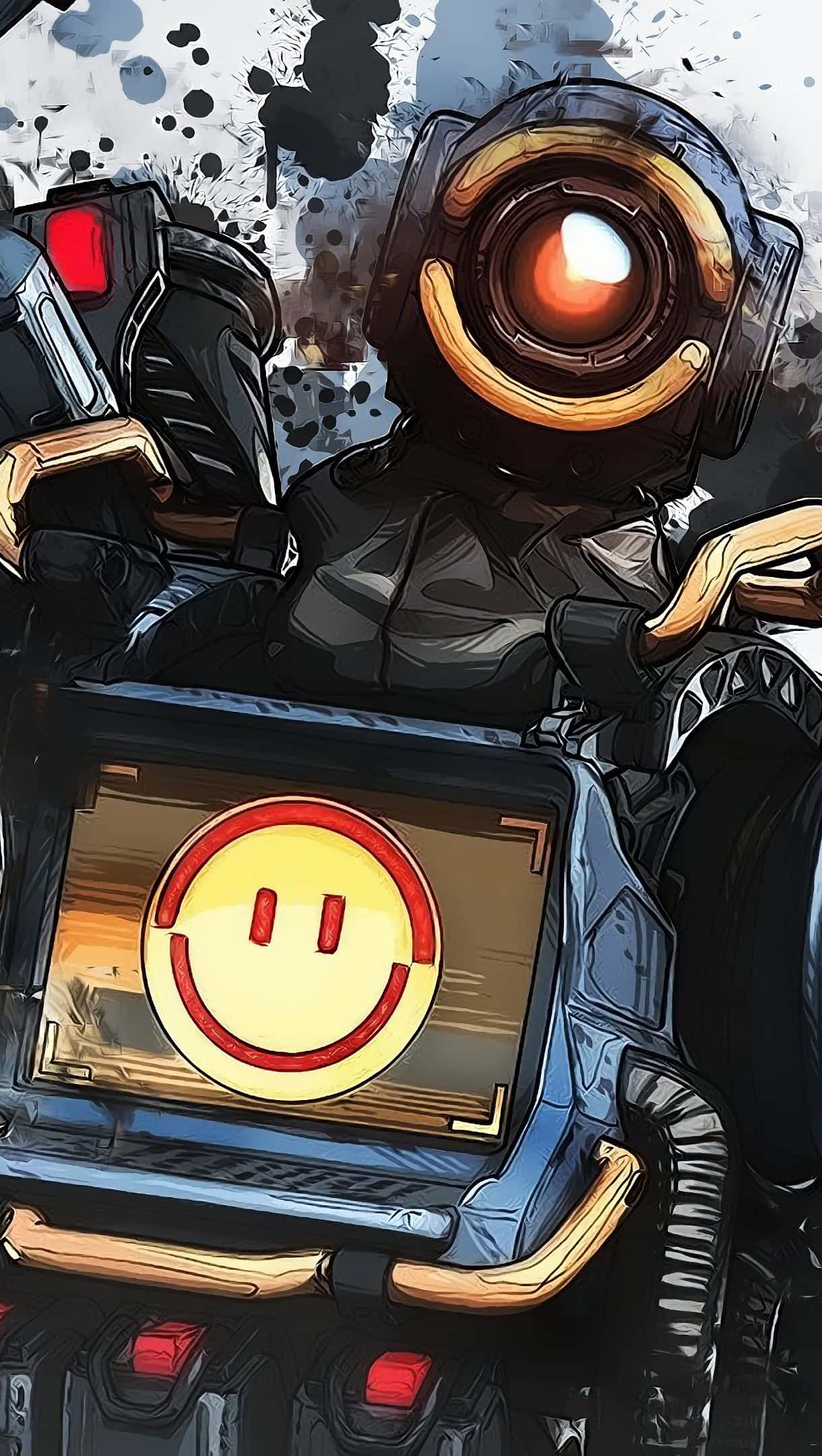 Pathfinder, Apex Legends, glowing orange eye, Full HD Phone Wallpaper