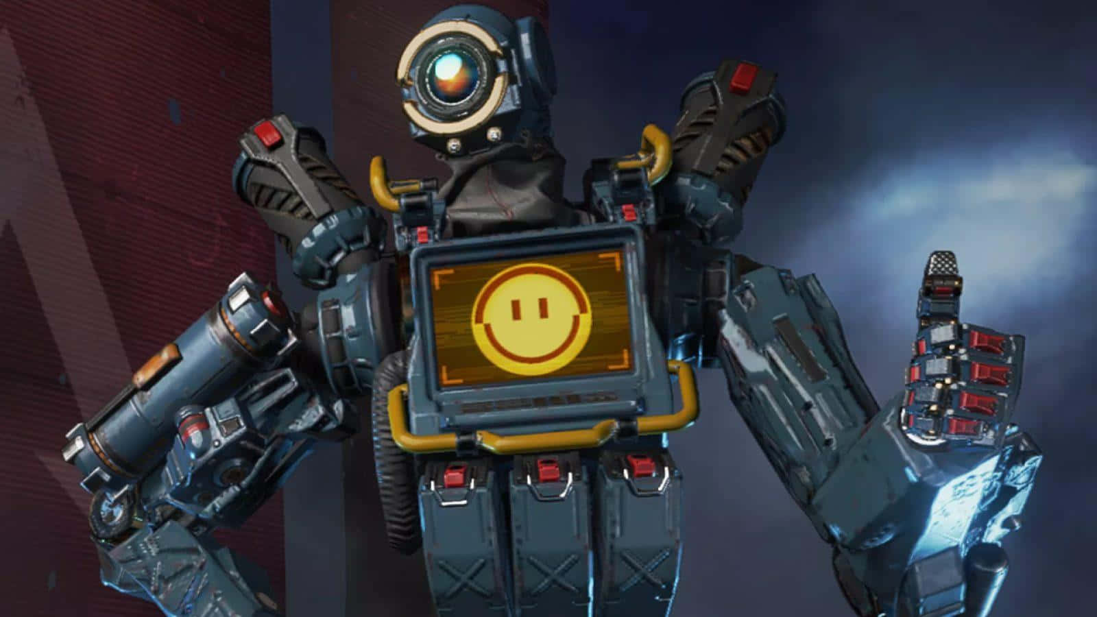 Pathfinder, Apex Legends, glowing smiley face, HD Desktop Wallpaper