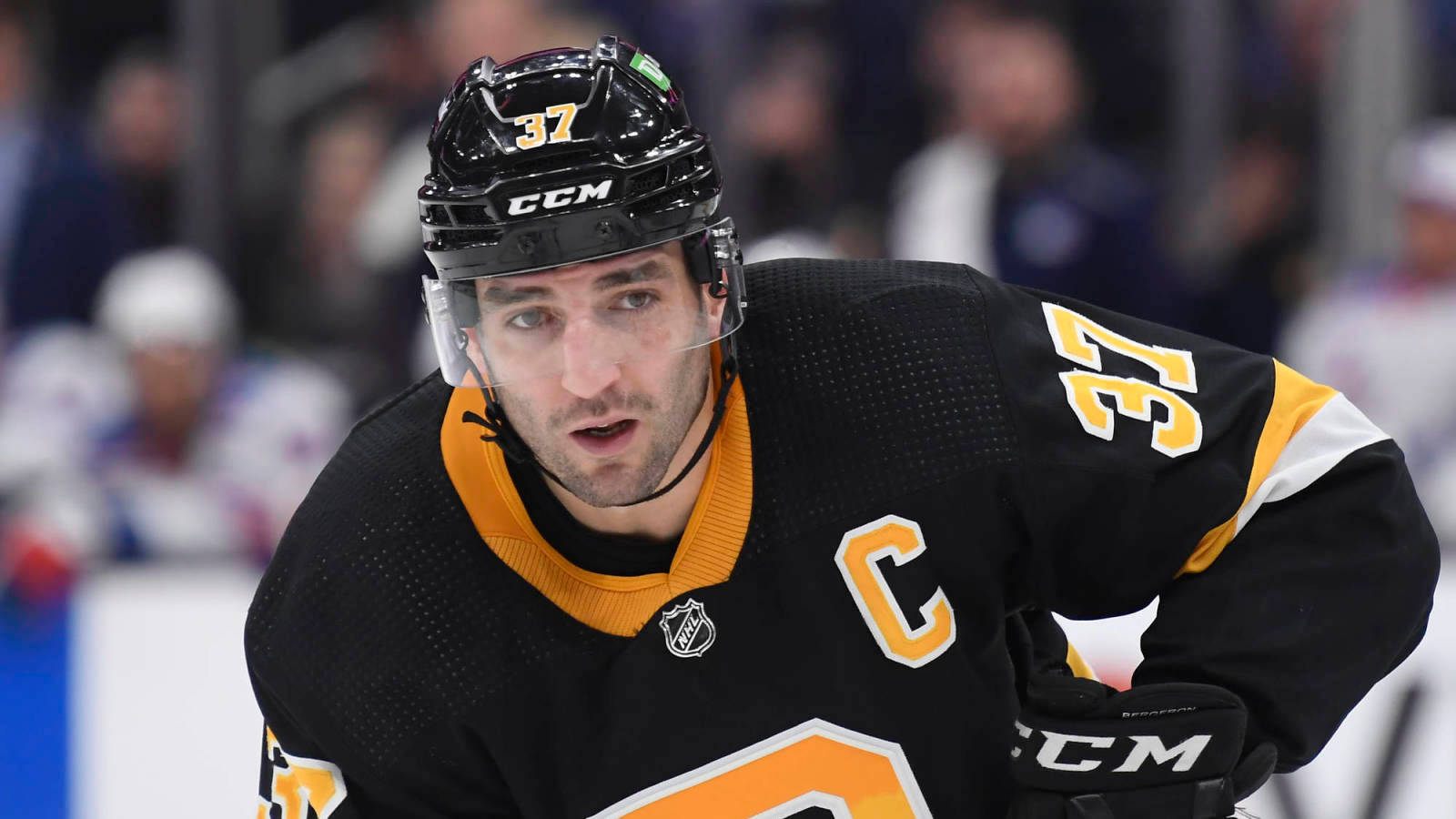 Patrice Bergeron, number 37, captain's C, HD Desktop Wallpaper