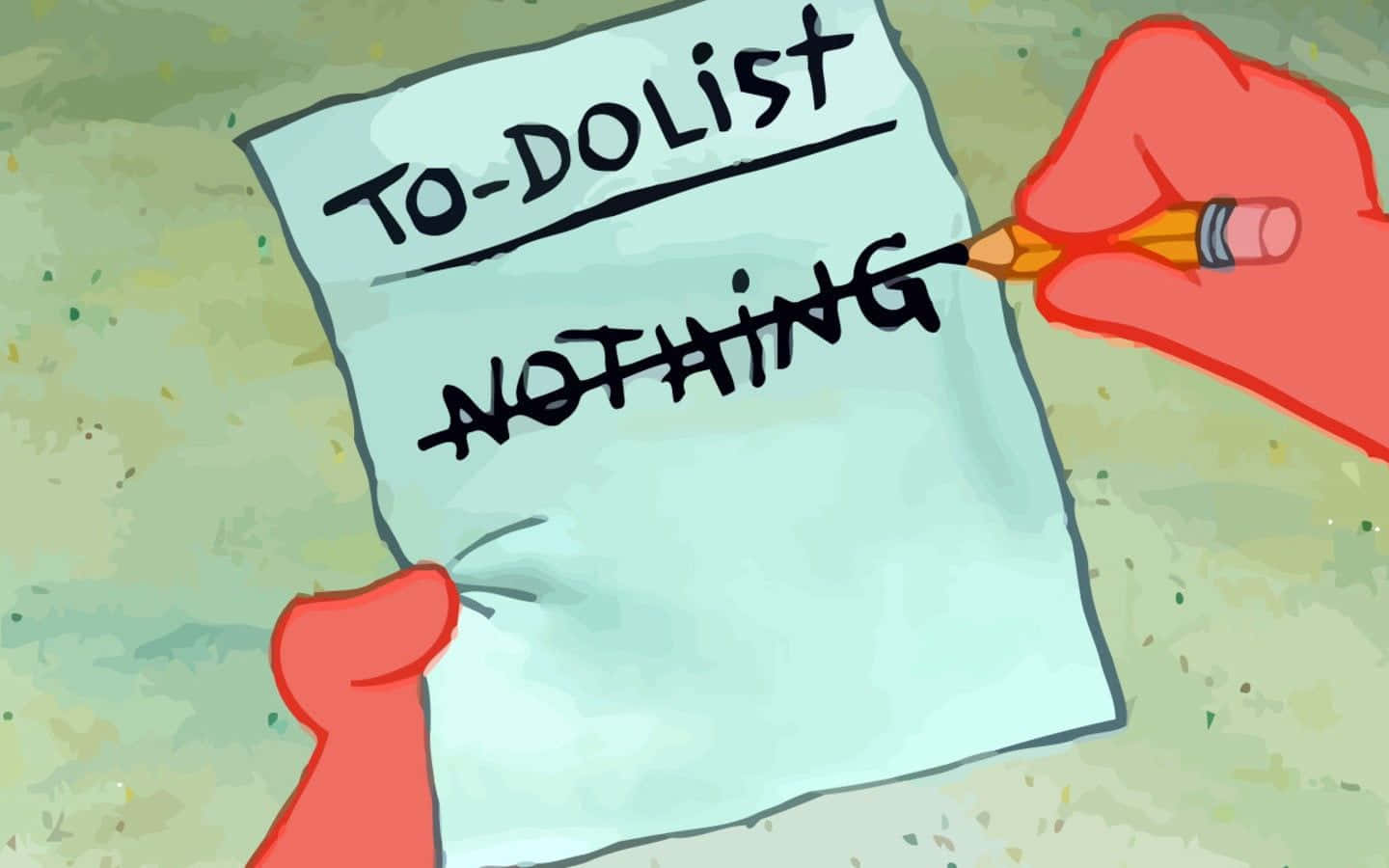 Patrick Aesthetic, cartoon hand, to-do list, HD Desktop Wallpaper