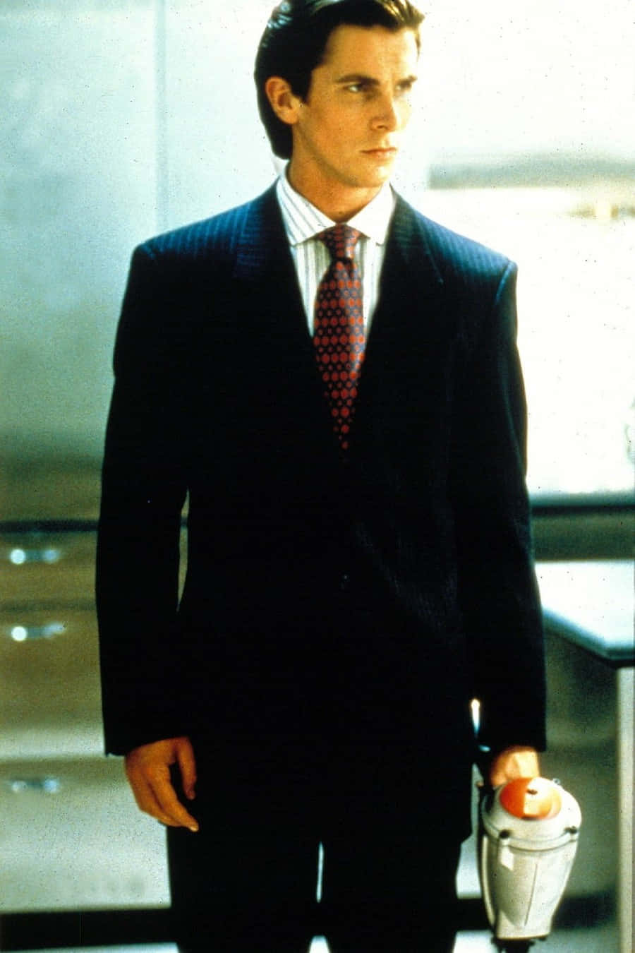 Patrick Bateman, dark suit, patterned tie, HD Phone Wallpaper