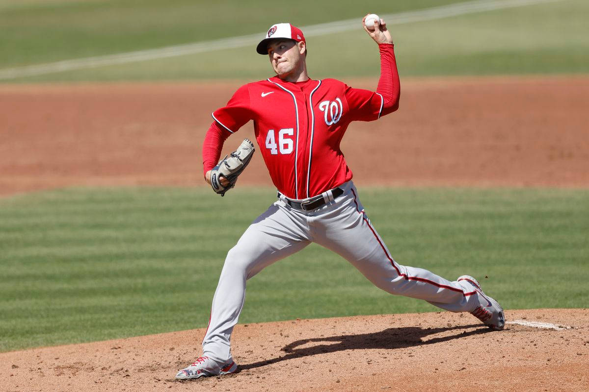 Patrick Corbin, red jersey, number 46, SD Desktop Wallpaper