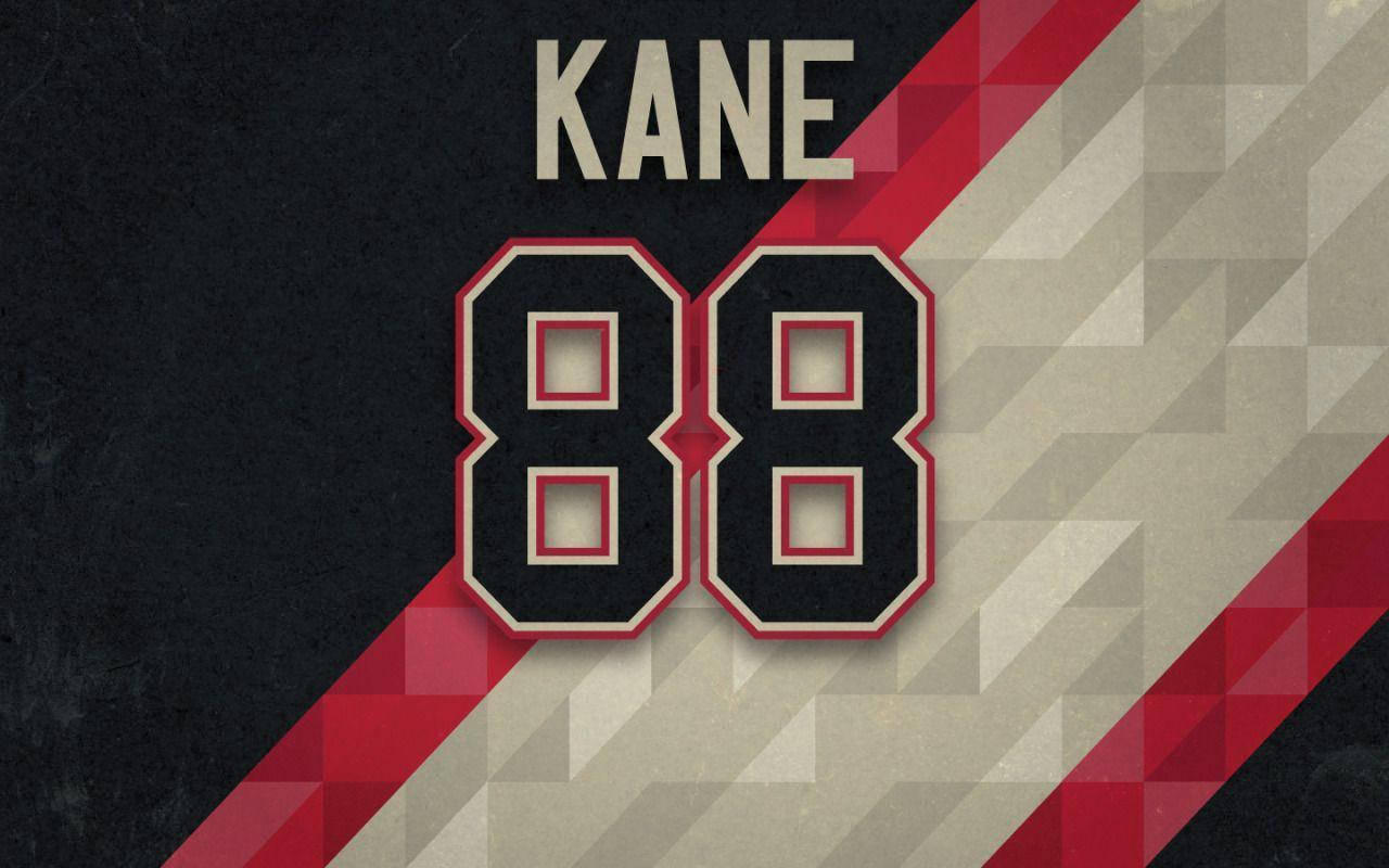 Patrick Kane 88, black red white, KANE 88, HD Desktop Wallpaper