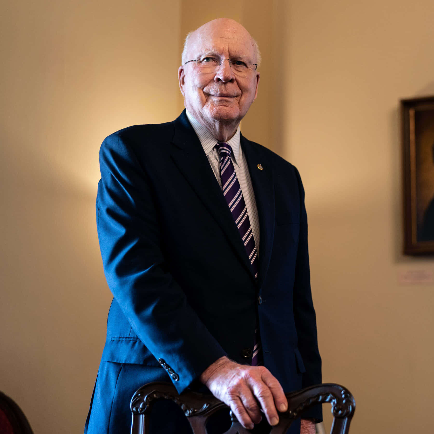 Patrick Leahy, dark suit, striped tie, HD Desktop Wallpaper