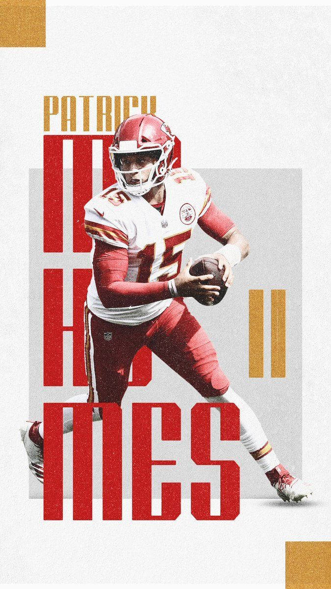 Patrick Mahomes, red and white Chiefs uniform, mid-throw, SD Phone Wallpaper