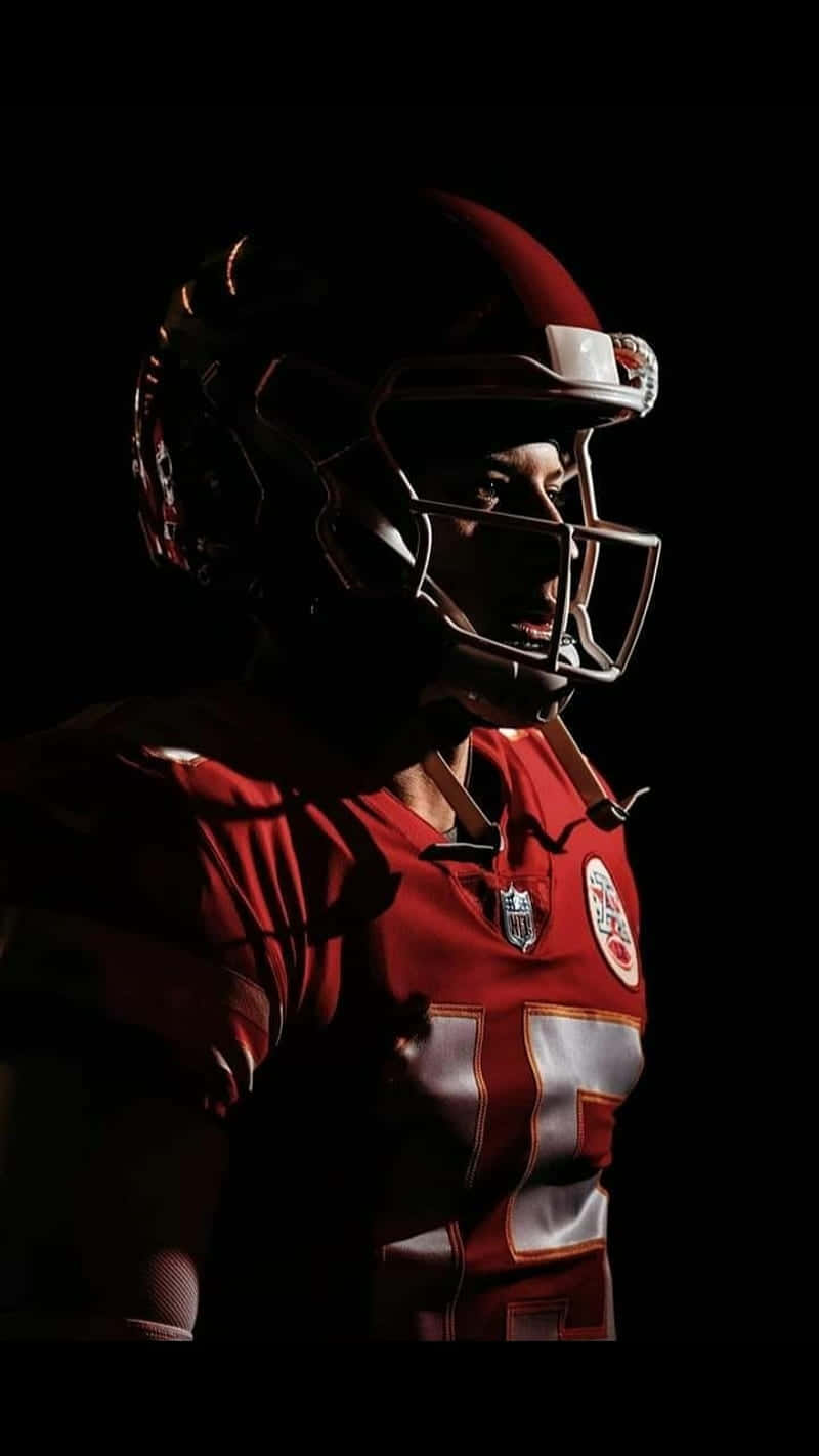Patrick Mahomes, red jersey, helmet, HD Phone Wallpaper