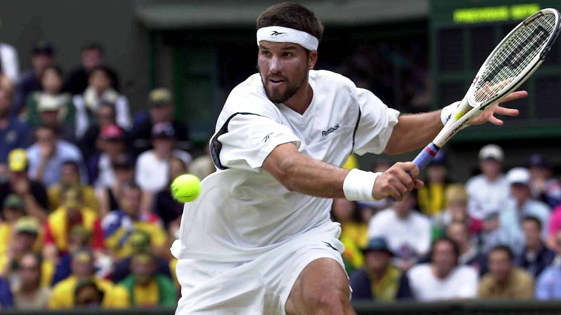 Patrick Rafter, white gear, bright yellow ball, Full HD Desktop Wallpaper