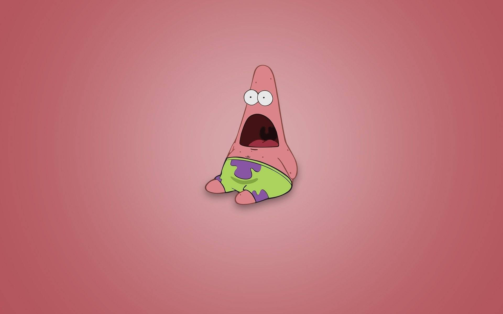 Patrick Star, wide eyes, open mouth, Full HD Desktop Wallpaper
