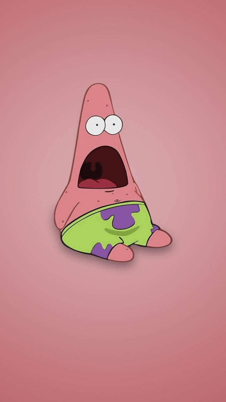 Patrick Star, pink background, cartoon starfish, HD Phone Wallpaper