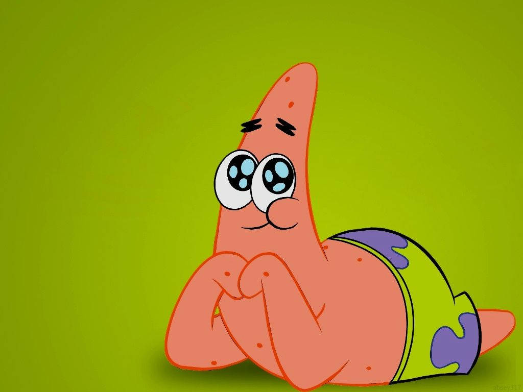 Patrick Star, big eyes, smirk, SD Desktop Wallpaper