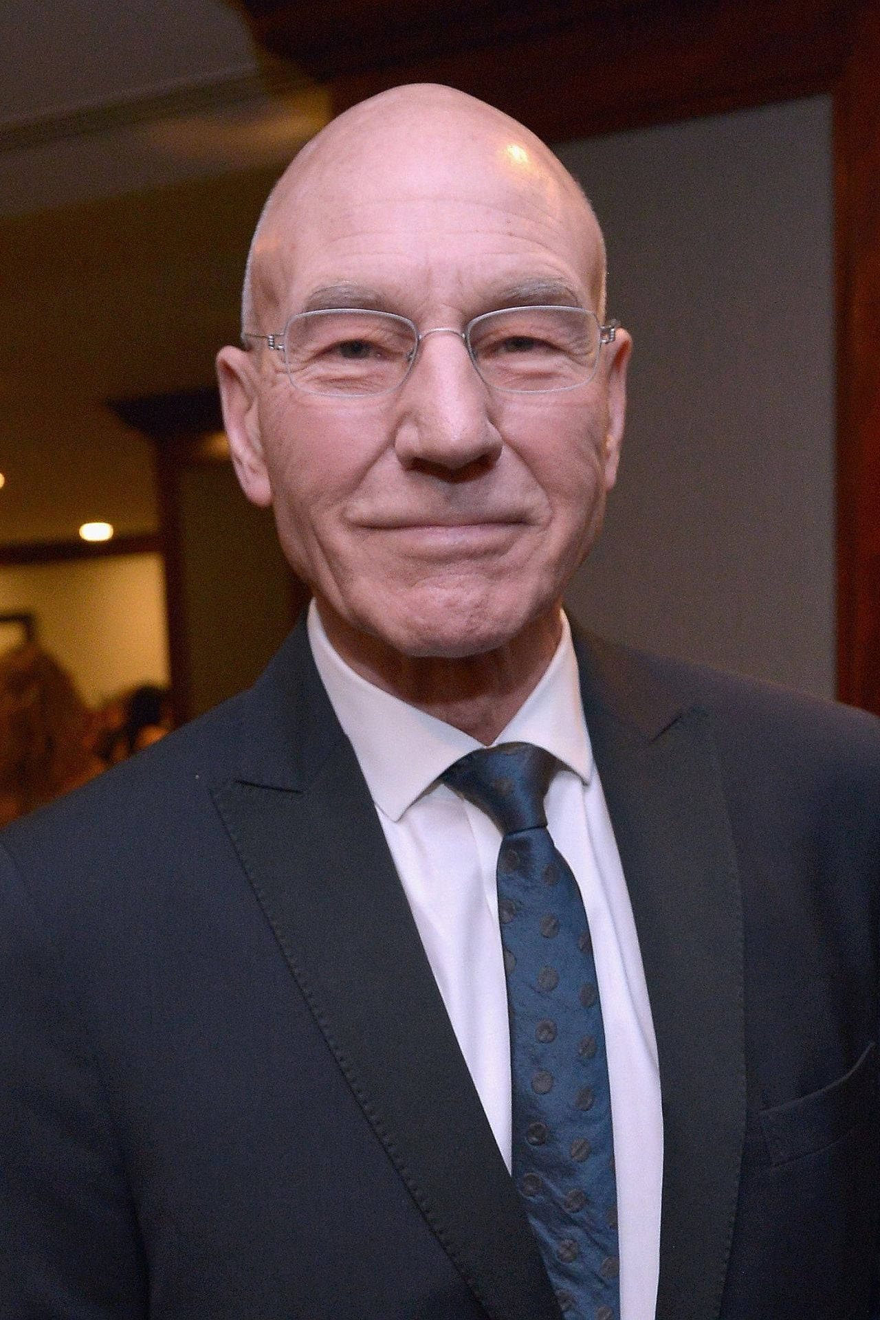Patrick Stewart, bald, glasses, Full HD Phone Wallpaper