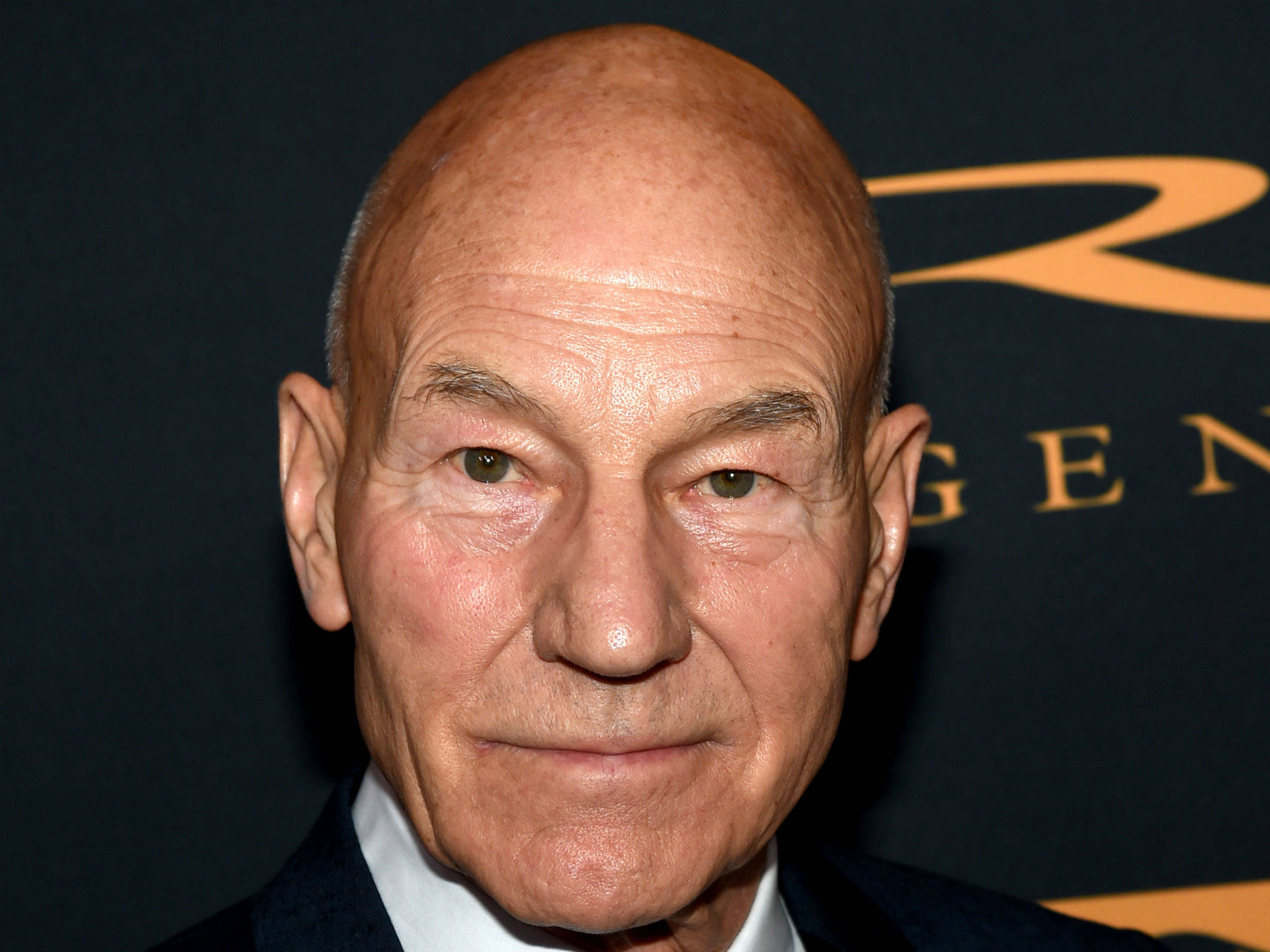 Patrick Stewart, neutral face, deep wrinkles, Full HD Desktop Wallpaper