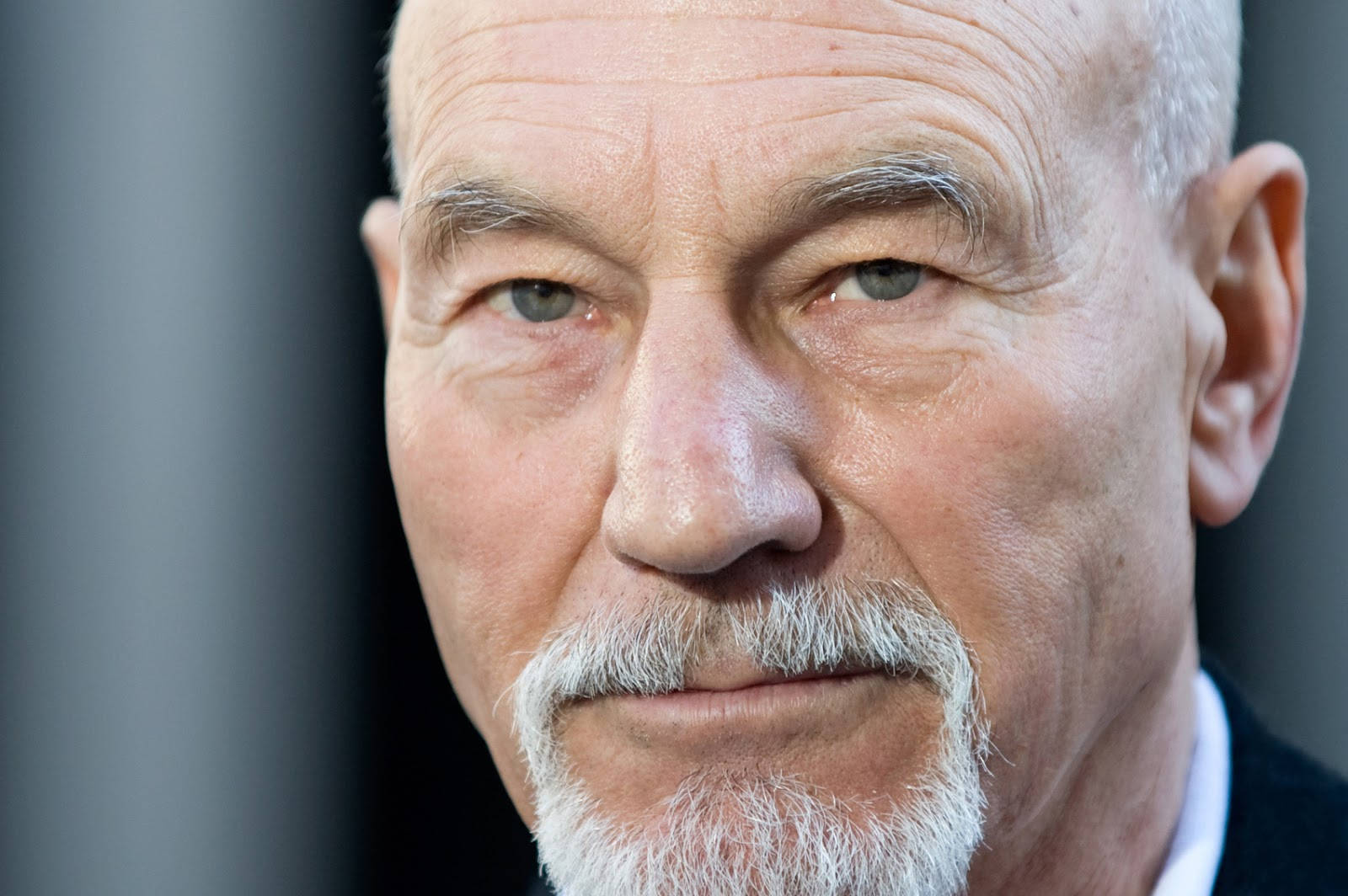 Patrick Stewart, bushy white mustache, white goatee, HD Desktop Wallpaper