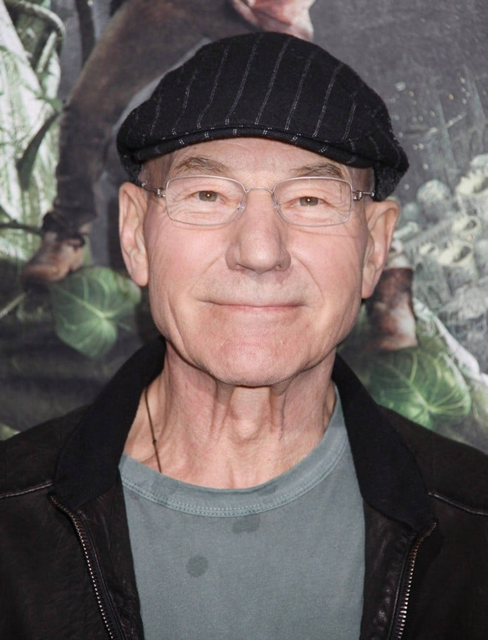 Patrick Stewart, pinstripe cap, leather jacket, HD Phone Wallpaper