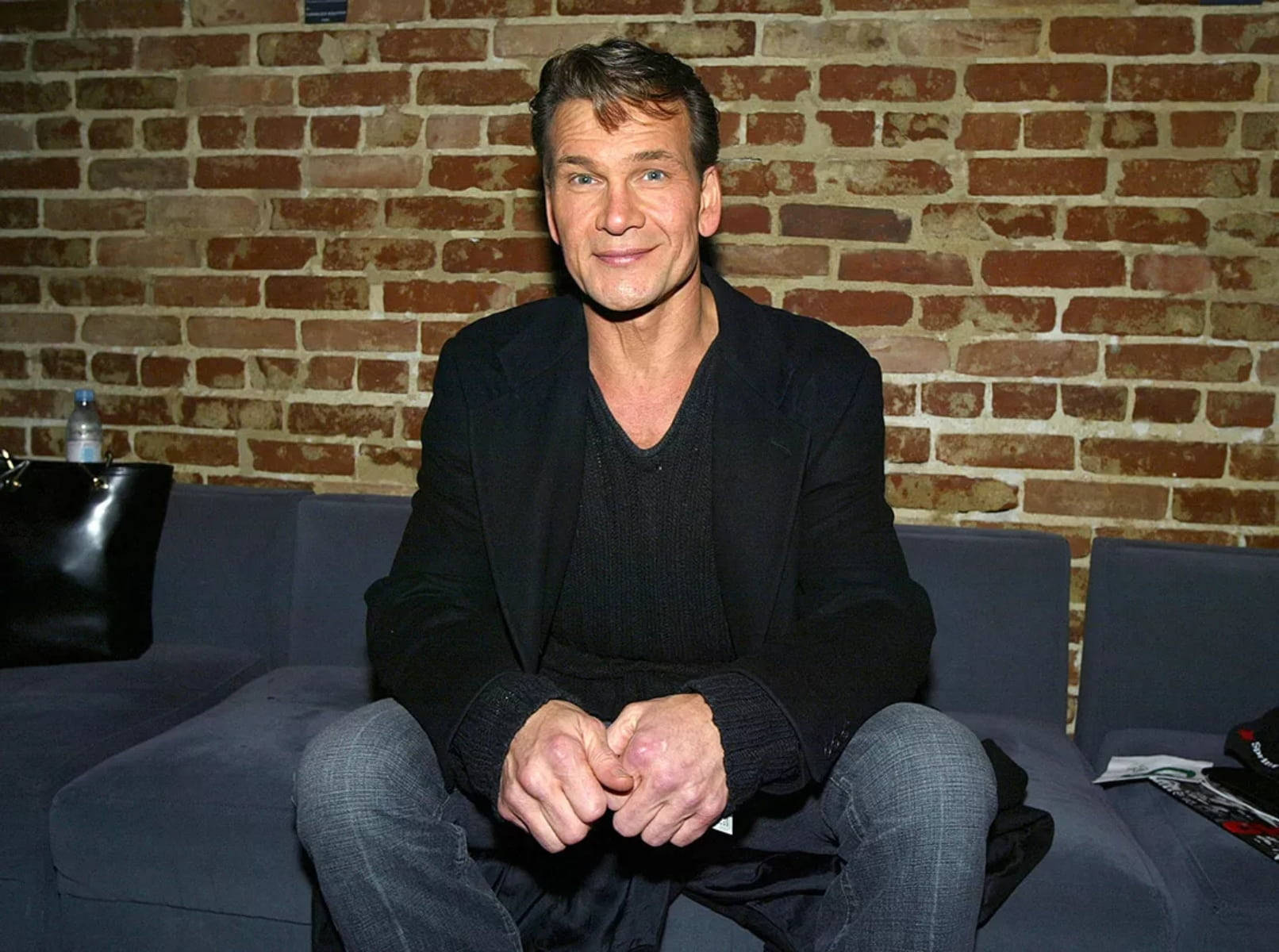 Patrick Swayze, black sweater, blazer, HD Desktop Wallpaper
