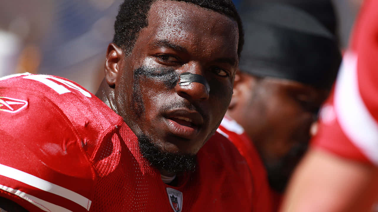 Patrick Willis, red jersey, black eye paint, HD Desktop Wallpaper