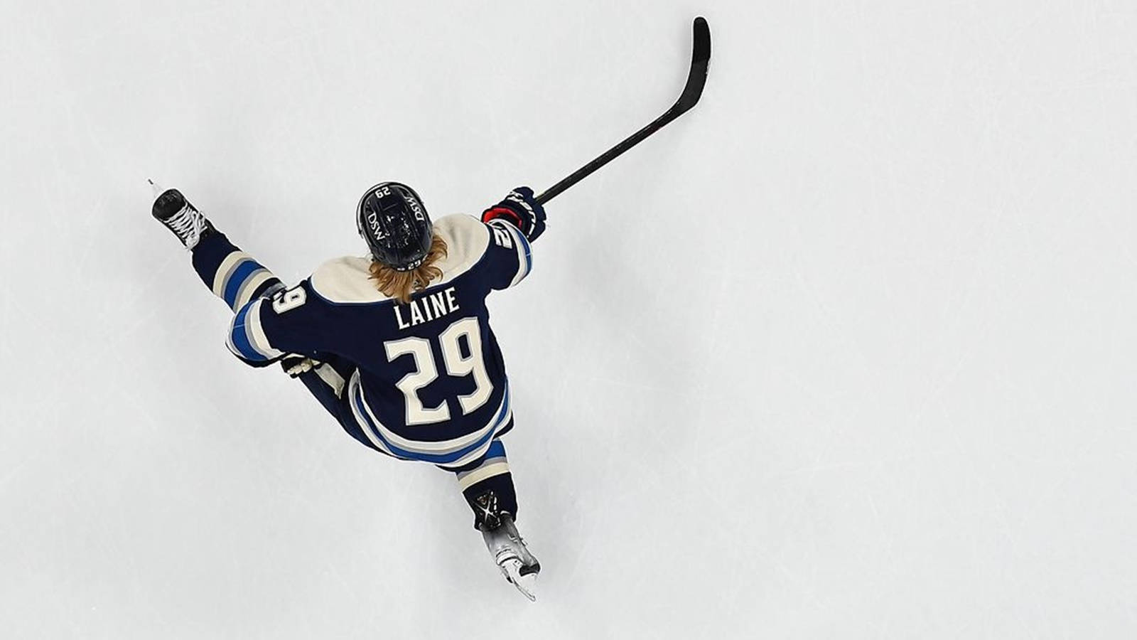 Patrik Laine, blue and white jersey, number 29, HD Desktop Wallpaper