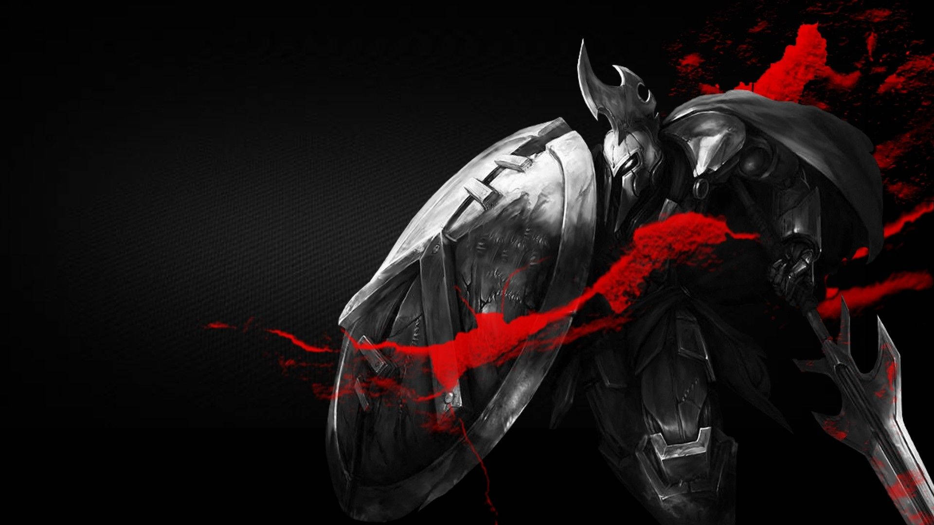 badass patriotic, dark armored knight, horned helmet, Full HD Desktop Wallpaper