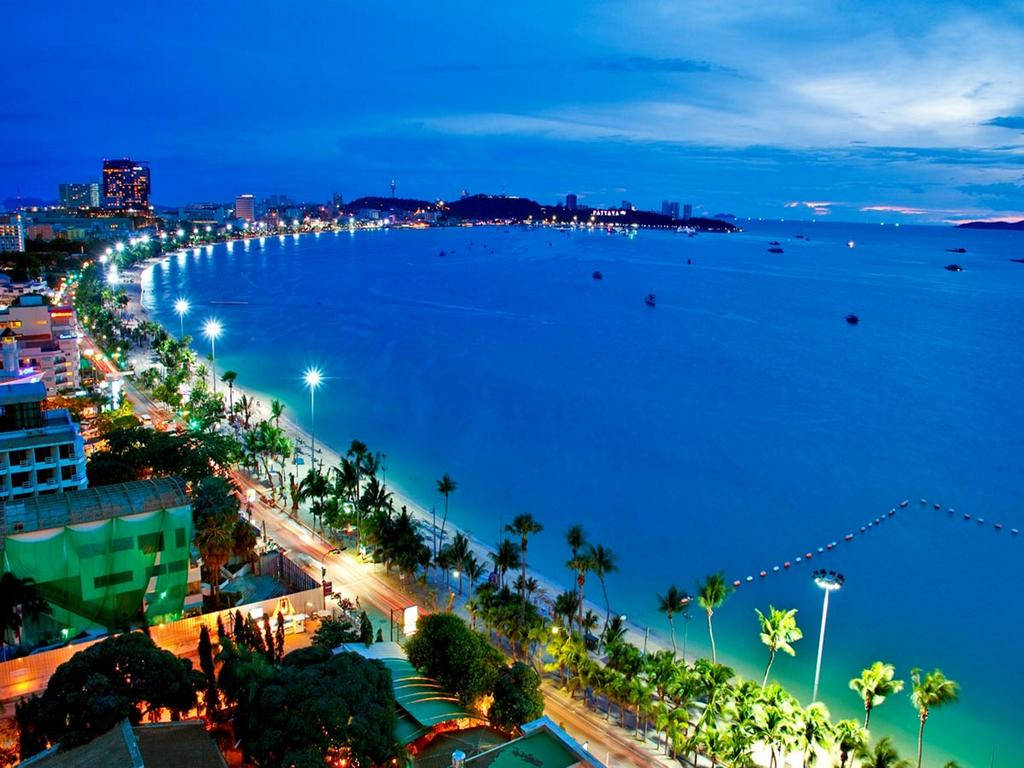 Pattaya, turquoise waters, deep blue sky, SD Desktop Wallpaper