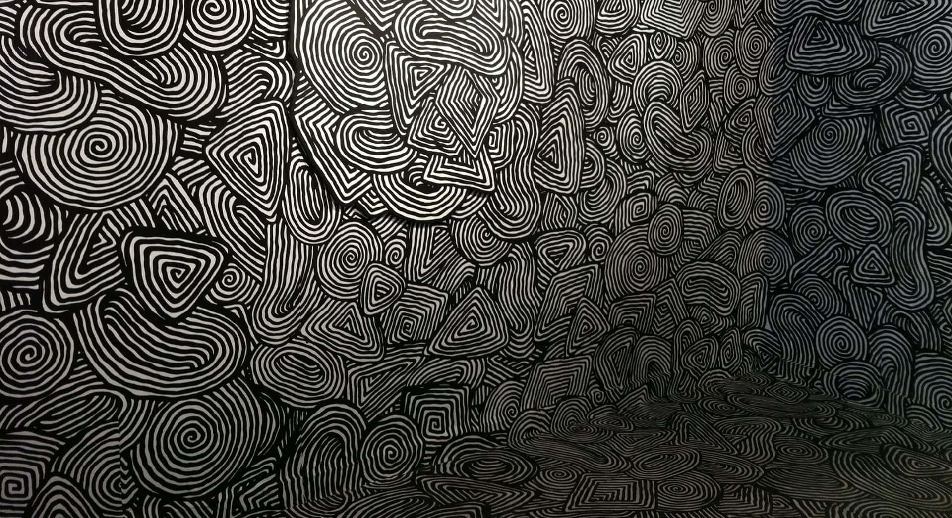 Pattern Desktop, abstract spiral, black and white, Full HD Desktop Wallpaper