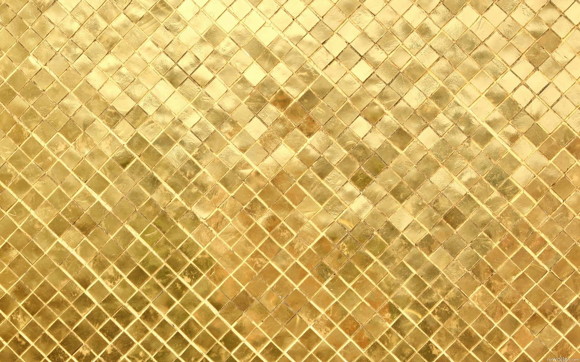 gold leaf tiles, diagonal diamond pattern, shimmering, Full HD Desktop Wallpaper