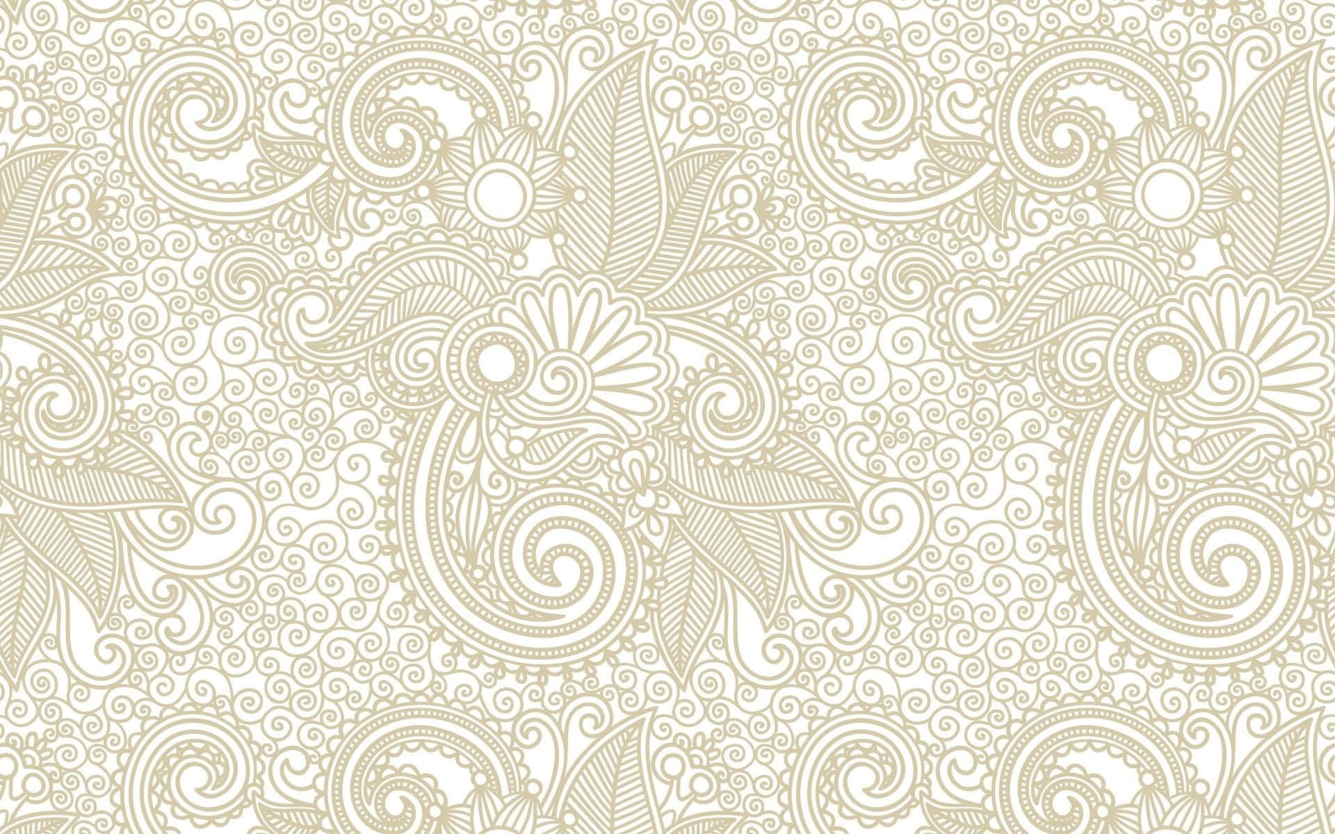 beige, white, paisley pattern, Full HD Desktop Wallpaper