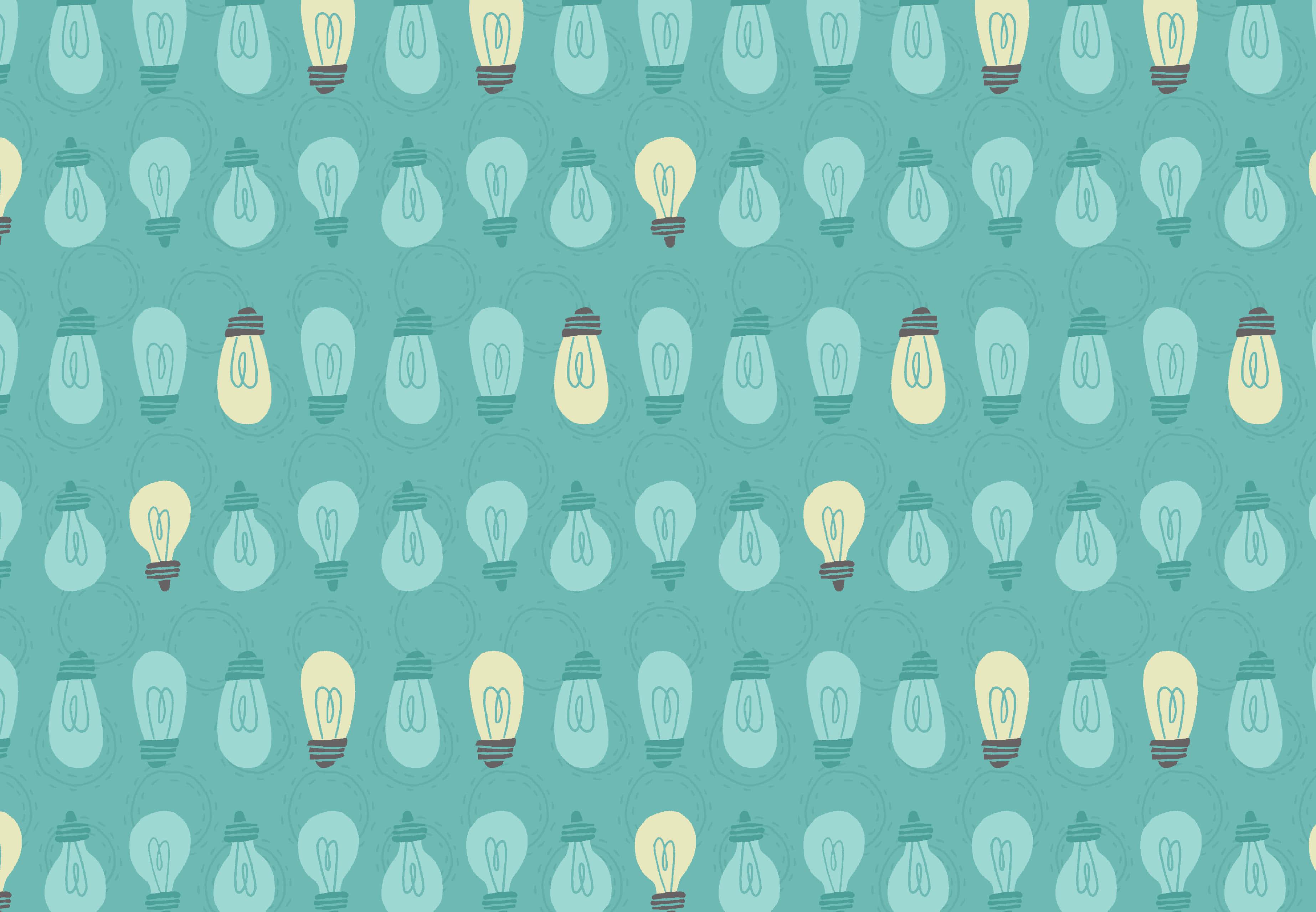 HD Pattern Blue Lightbulbs, teal, cream, 2K Desktop Wallpaper
