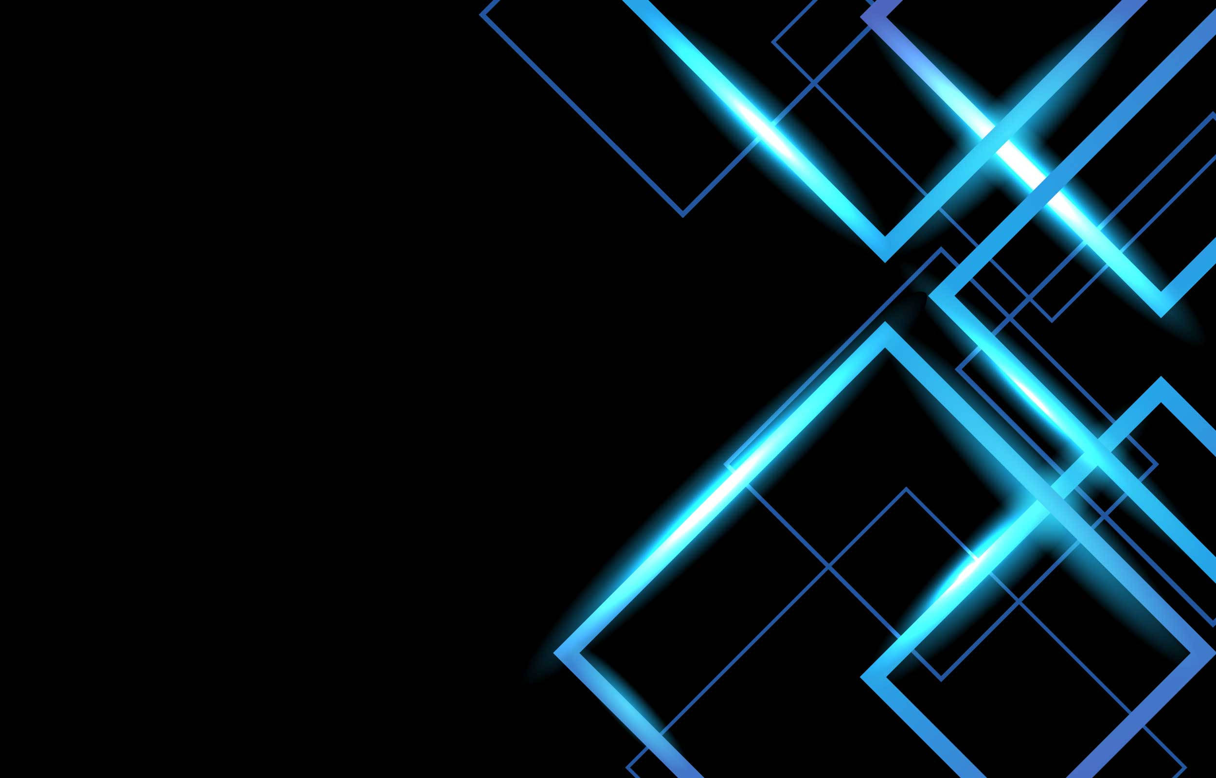 Cool Neon Blue Boxes, neon blue, geometric lines, Full HD Desktop Wallpaper