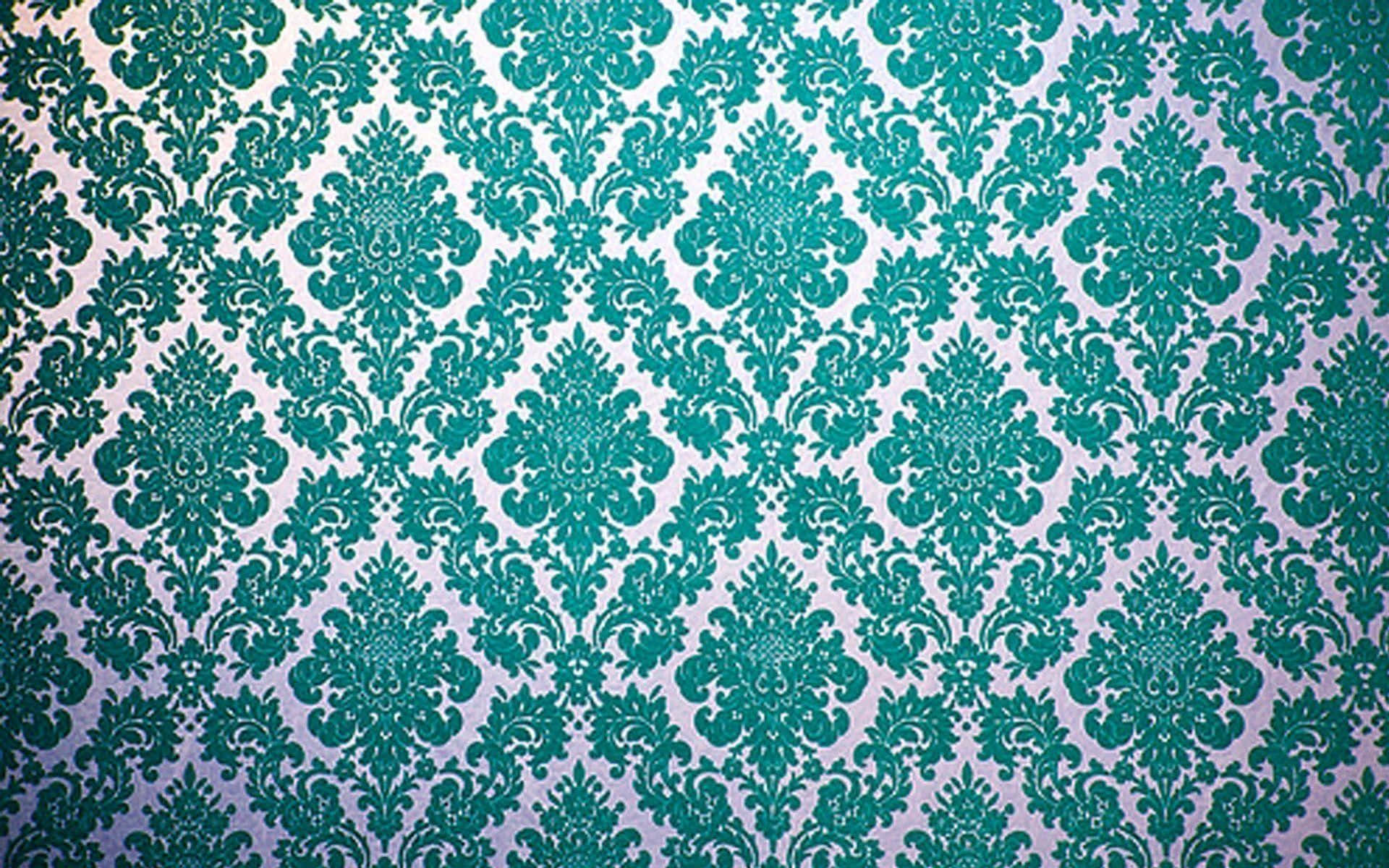 teal, damask, floral, Full HD Desktop Wallpaper