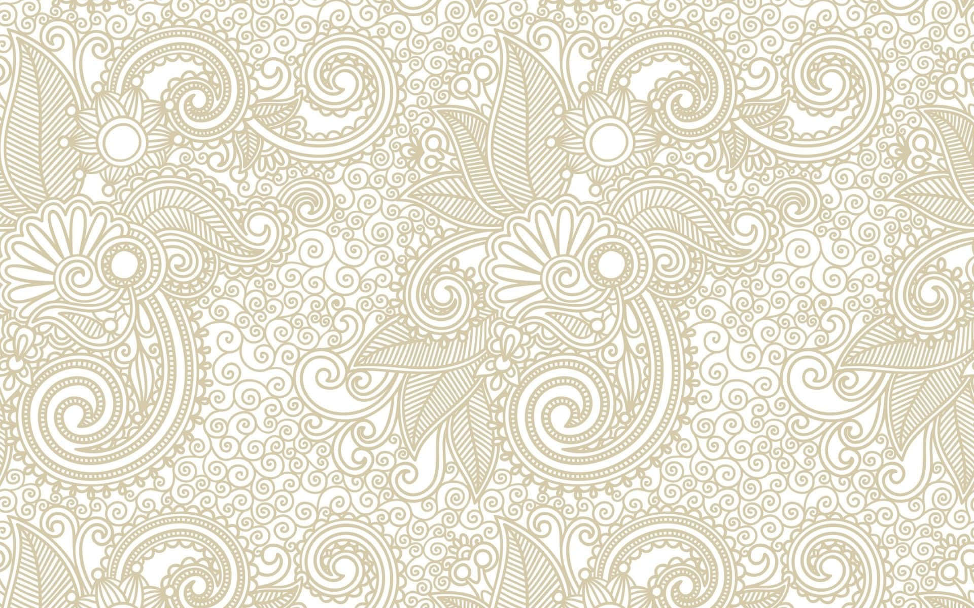 beige, white, paisley pattern, Full HD Desktop Wallpaper
