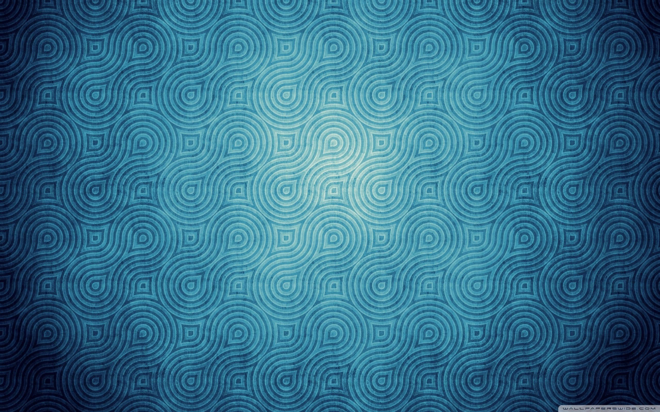blue abstract wallpaper, wave pattern, repeating concentric circle patterns, 2K Desktop Wallpaper