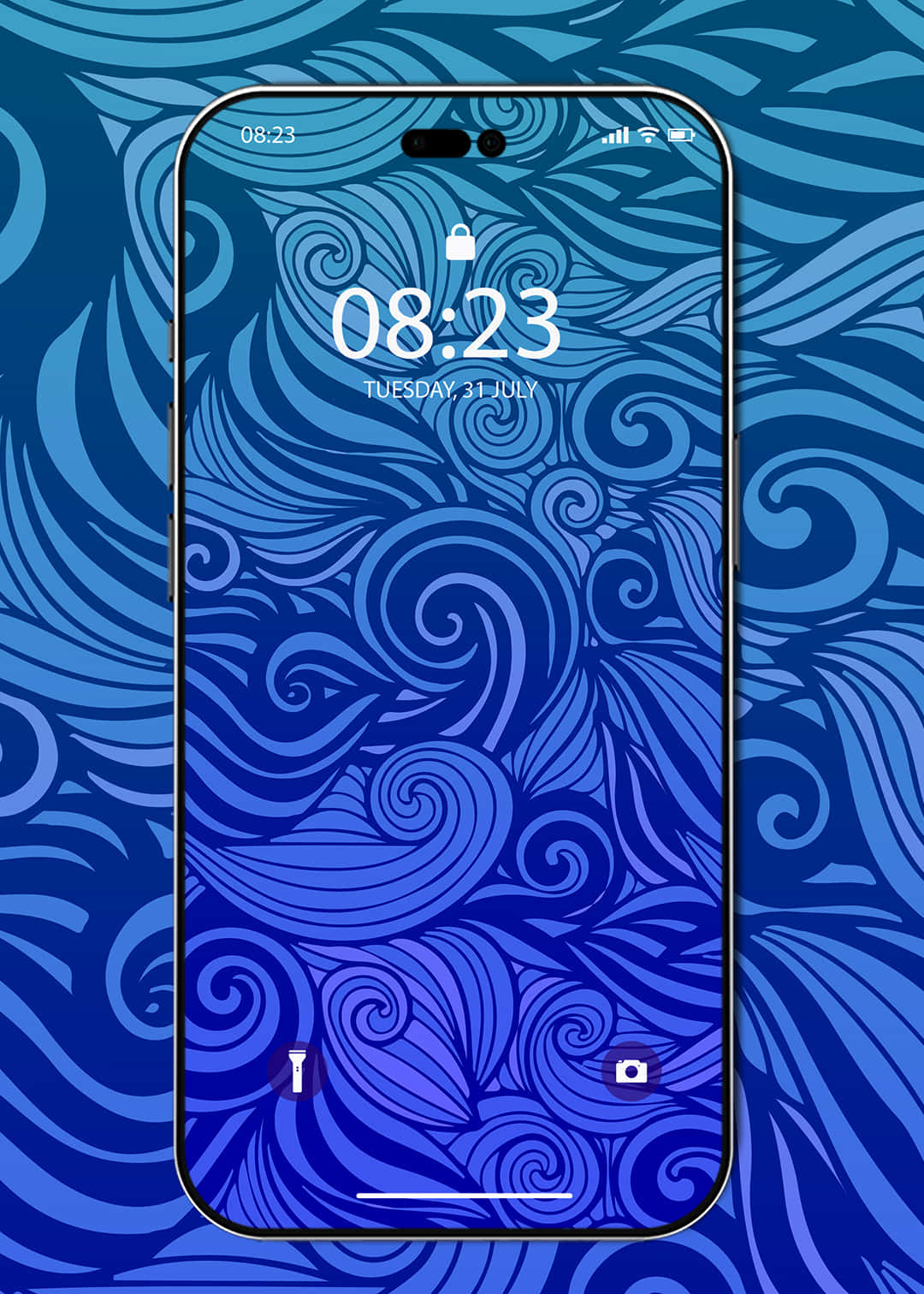 Pattern Phone, blue swirling pattern, 08:23, HD Phone Wallpaper