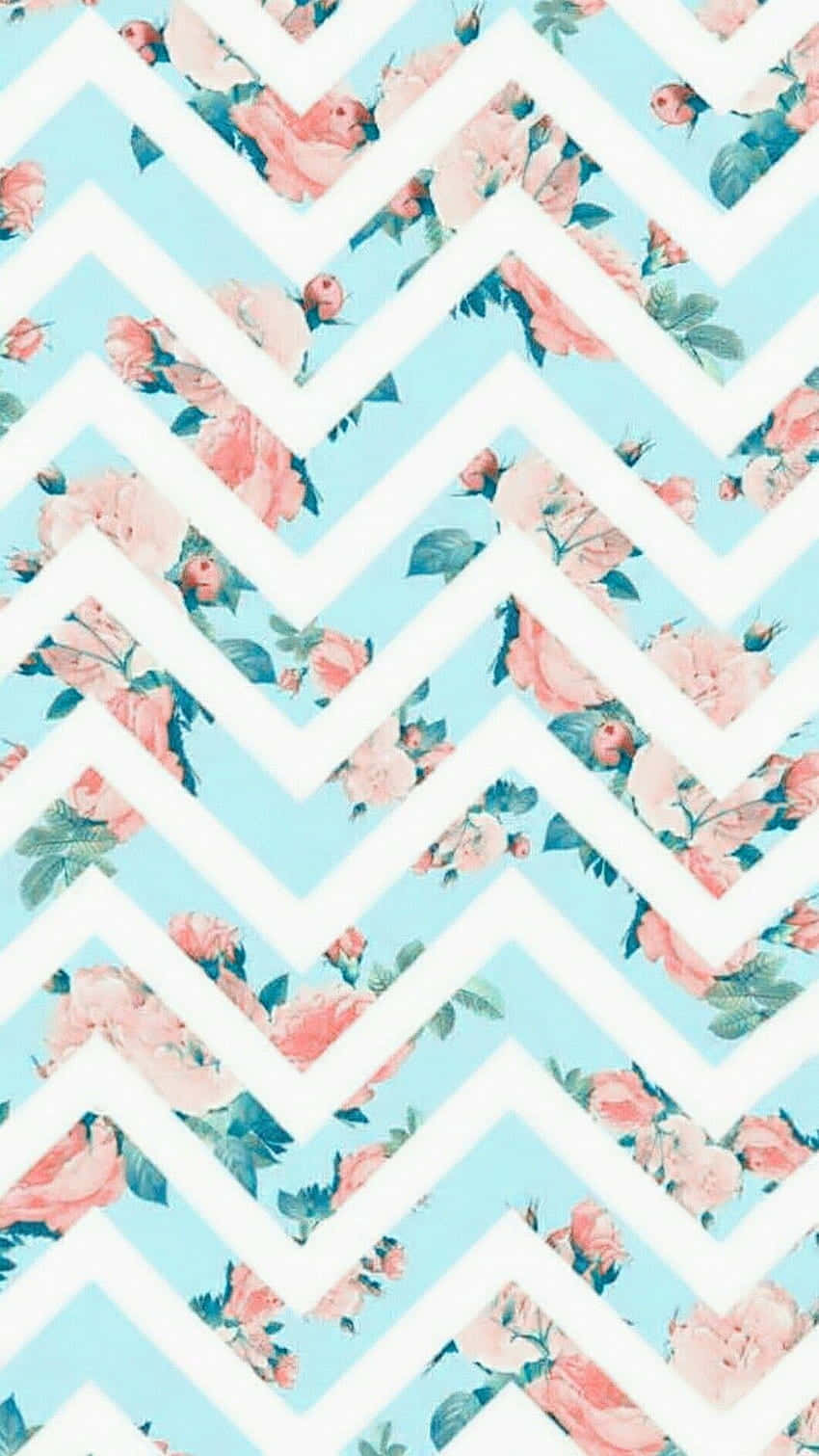 chevron pattern, pink roses, green leaves, HD Phone Wallpaper