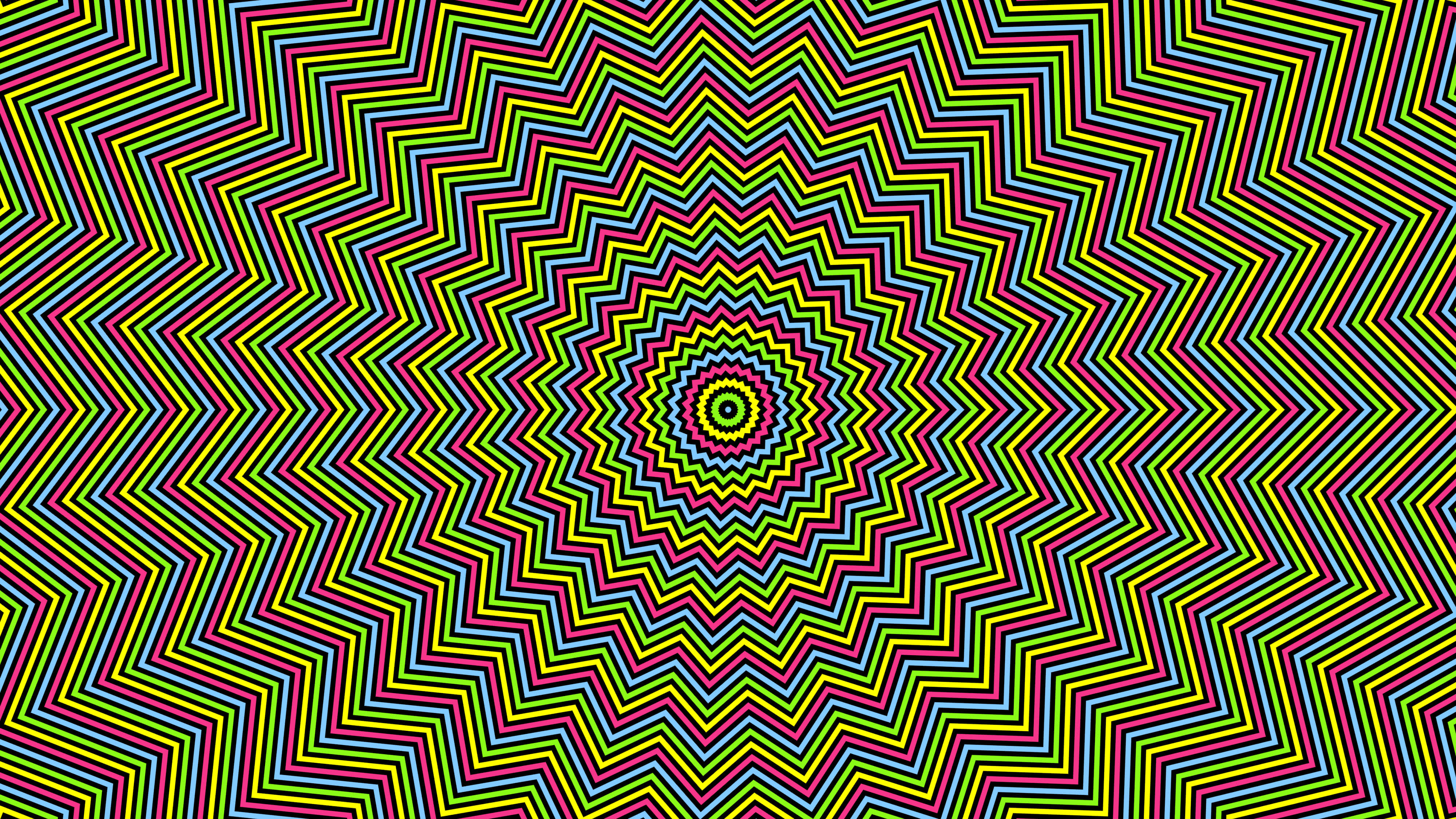 pattern phone 4000 x 2250, psychedelic zigzag patterns, central point, 4K Desktop Wallpaper