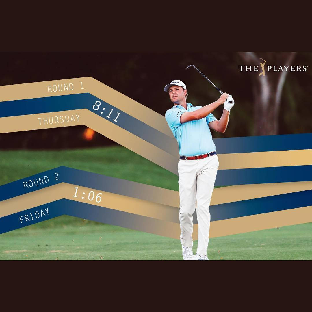 Patton Kizzire, lush green course, graphic overlays, SD Desktop Wallpaper