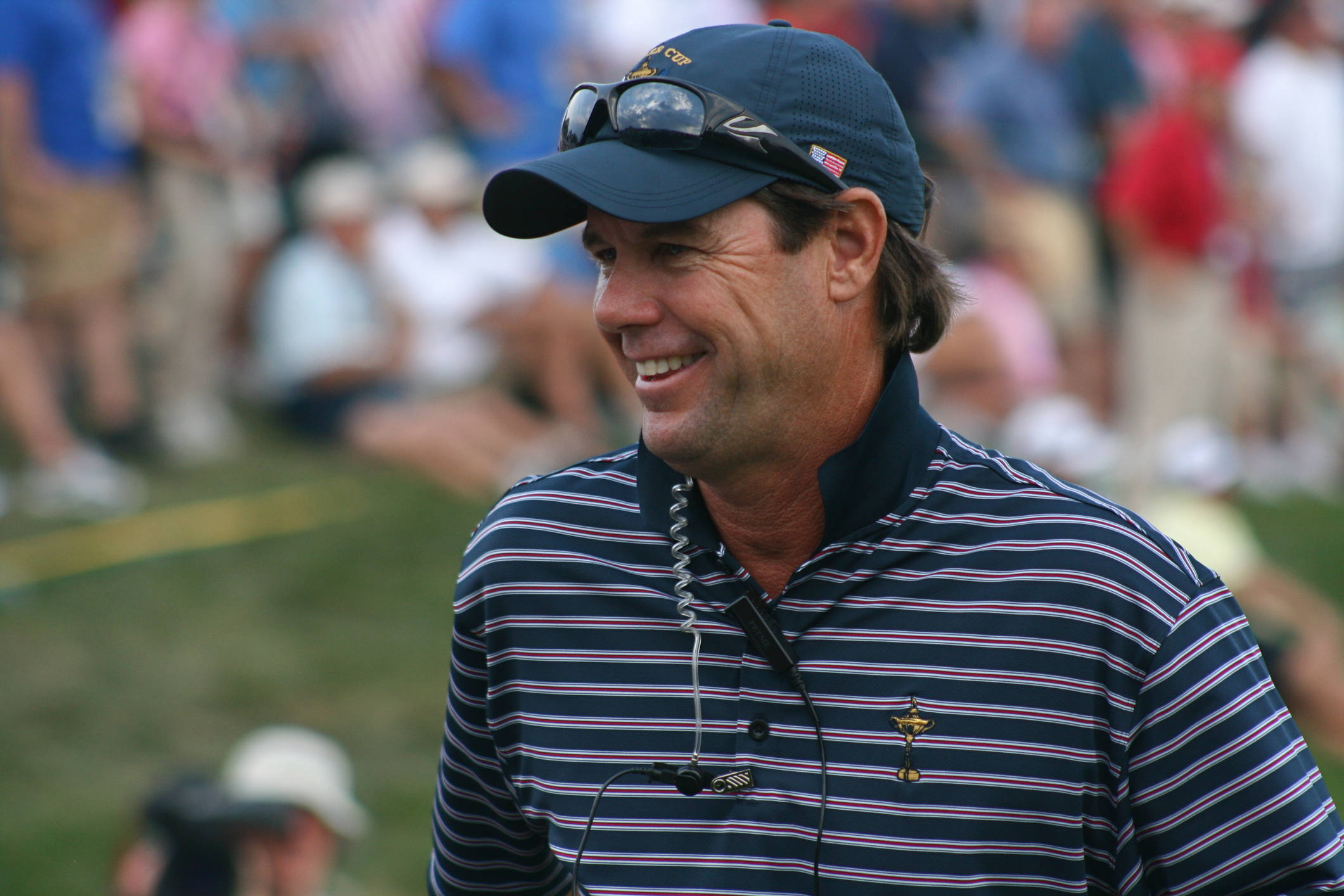 Paul Azinger, striped polo, cap, Full HD Desktop Wallpaper