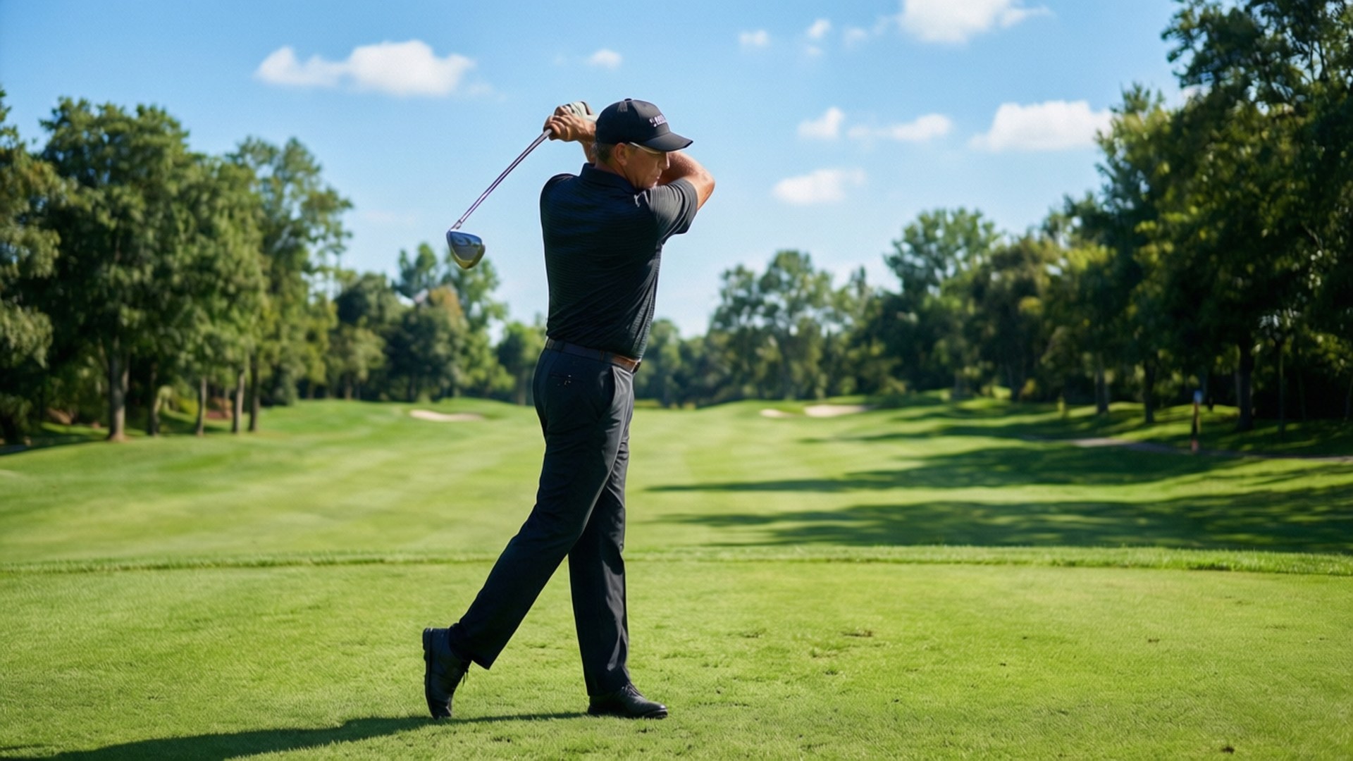 Paul Azinger, golfer, mid-swing, Full HD Desktop Wallpaper
