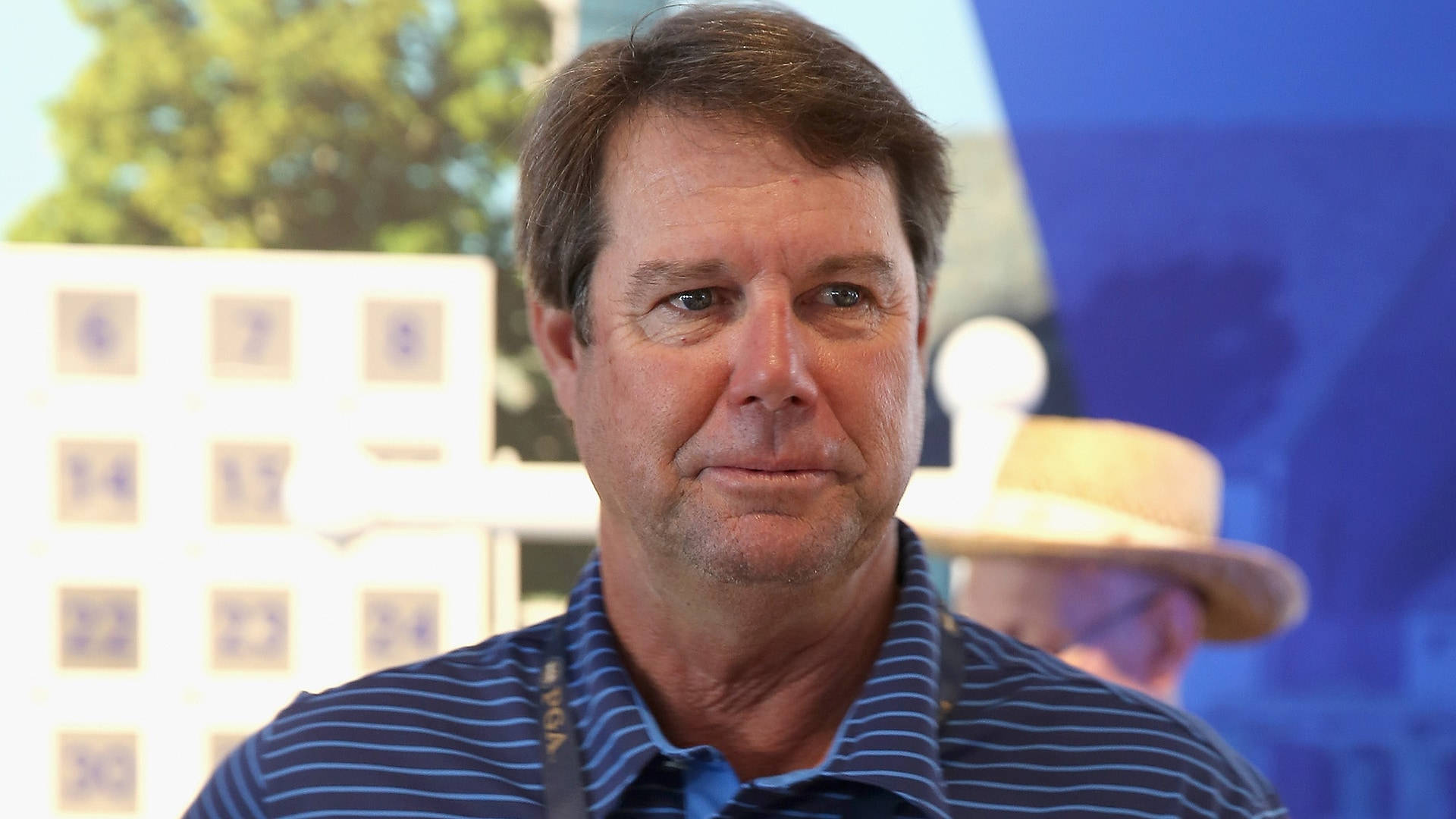 Paul Azinger, blue striped polo shirt, middle-aged man, Full HD Desktop Wallpaper