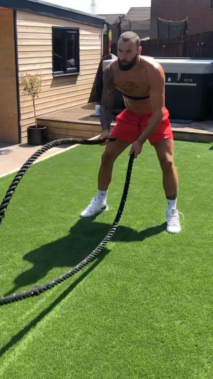 Paul Craig, training ropes, vibrant green artificial turf, HD Phone Wallpaper