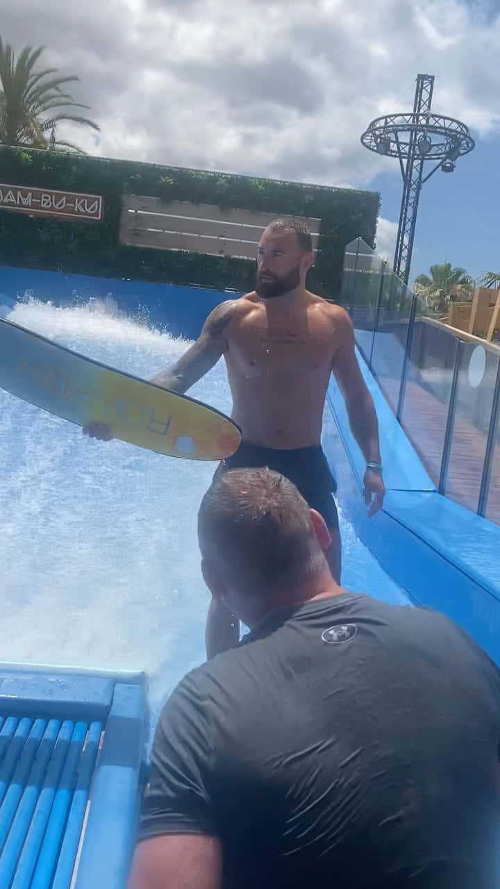 Paul Craig, wave pool, blue water slide, HD Phone Wallpaper