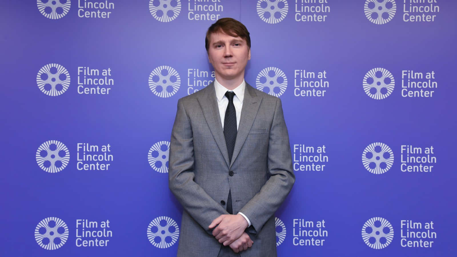 Paul Dano, gray suit, blue backdrop, HD Desktop Wallpaper