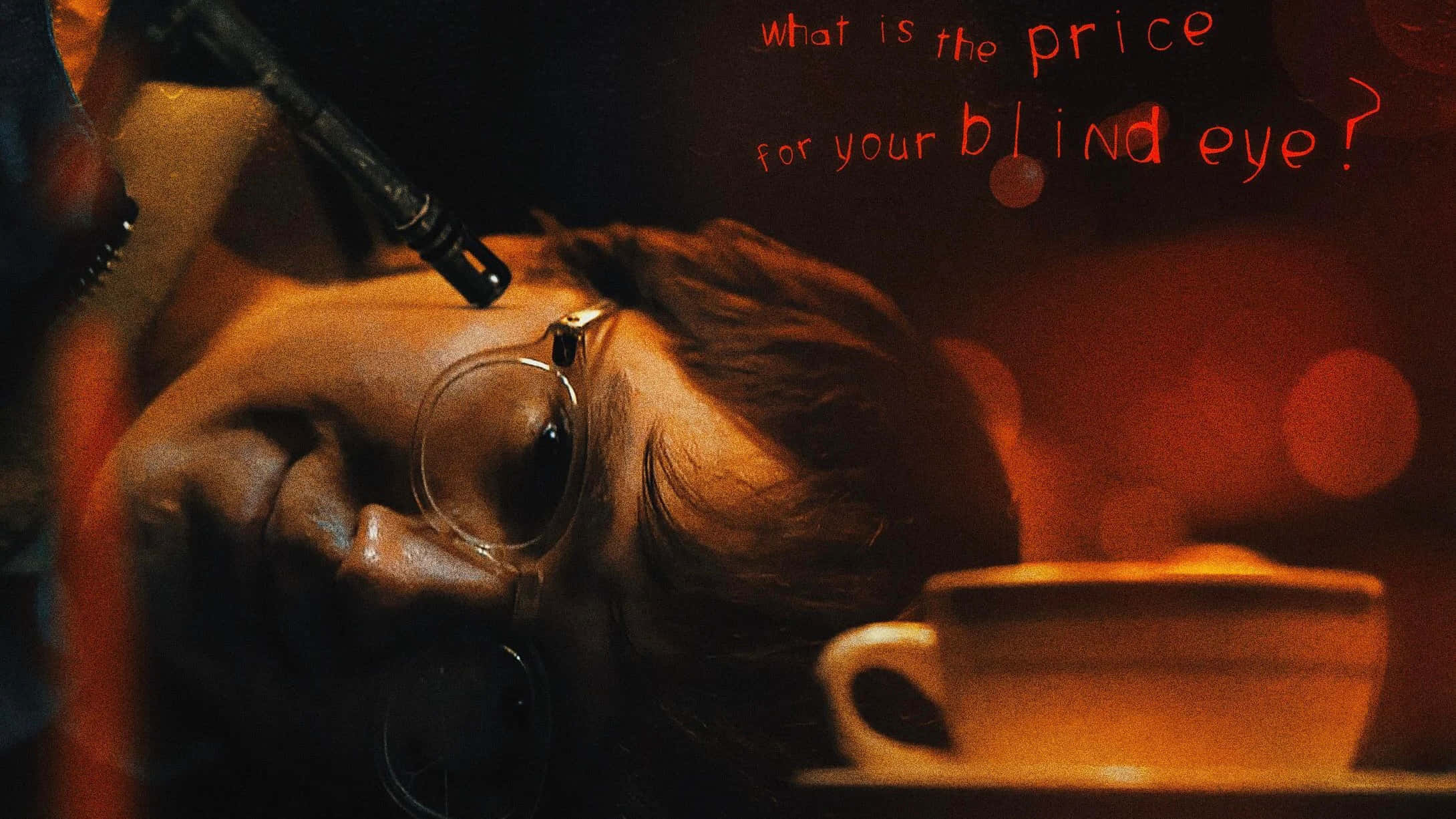 Paul Dano, glasses, syringe, Full HD Desktop Wallpaper