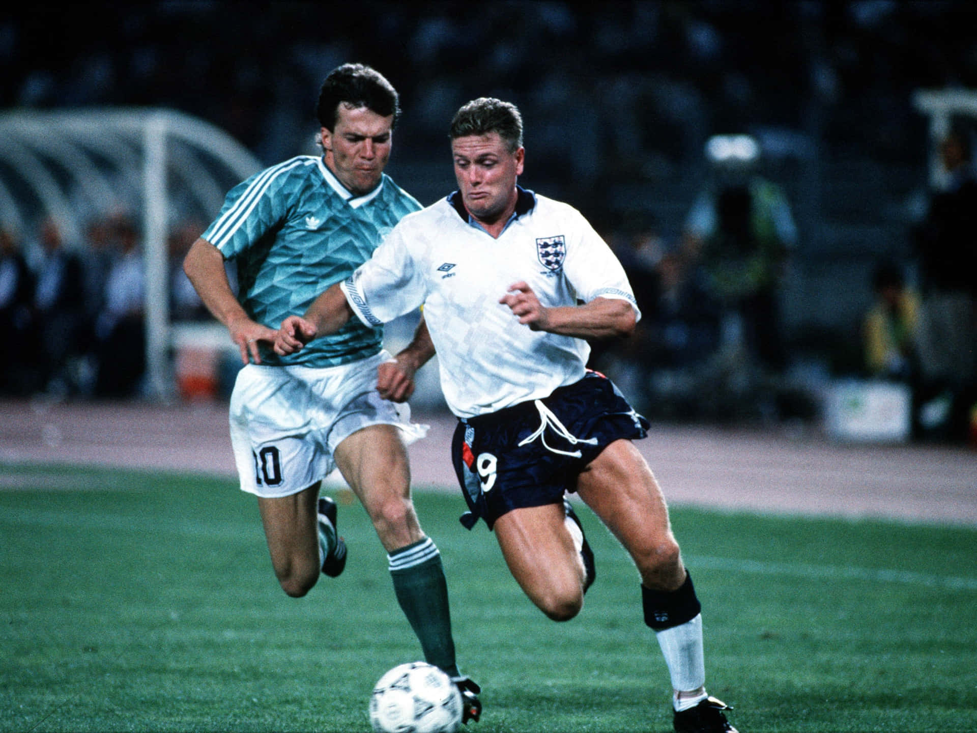 Paul Gascoigne, stadium lights, night match, Full HD Desktop Wallpaper