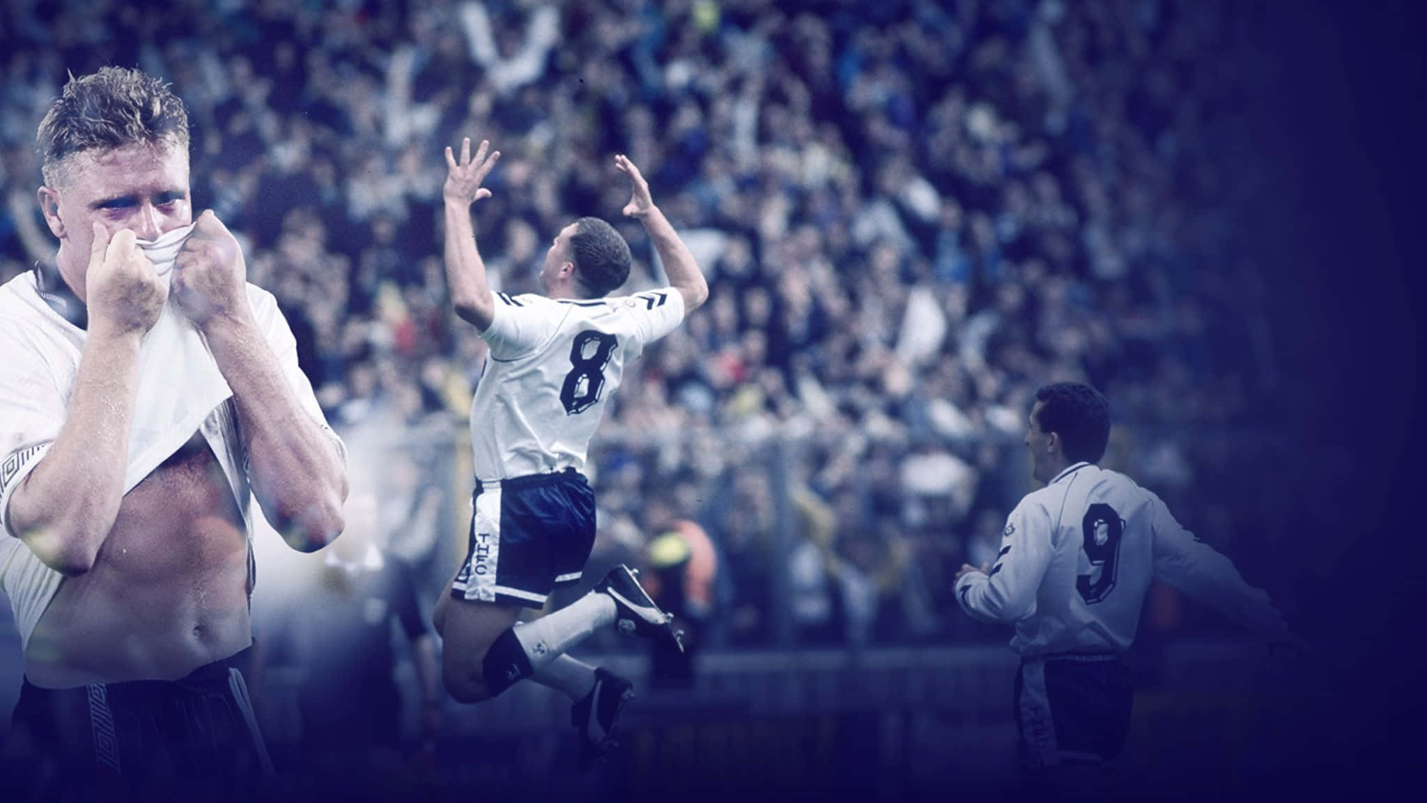 Paul Gascoigne, stadium pitch, bright lights, Full HD Desktop Wallpaper